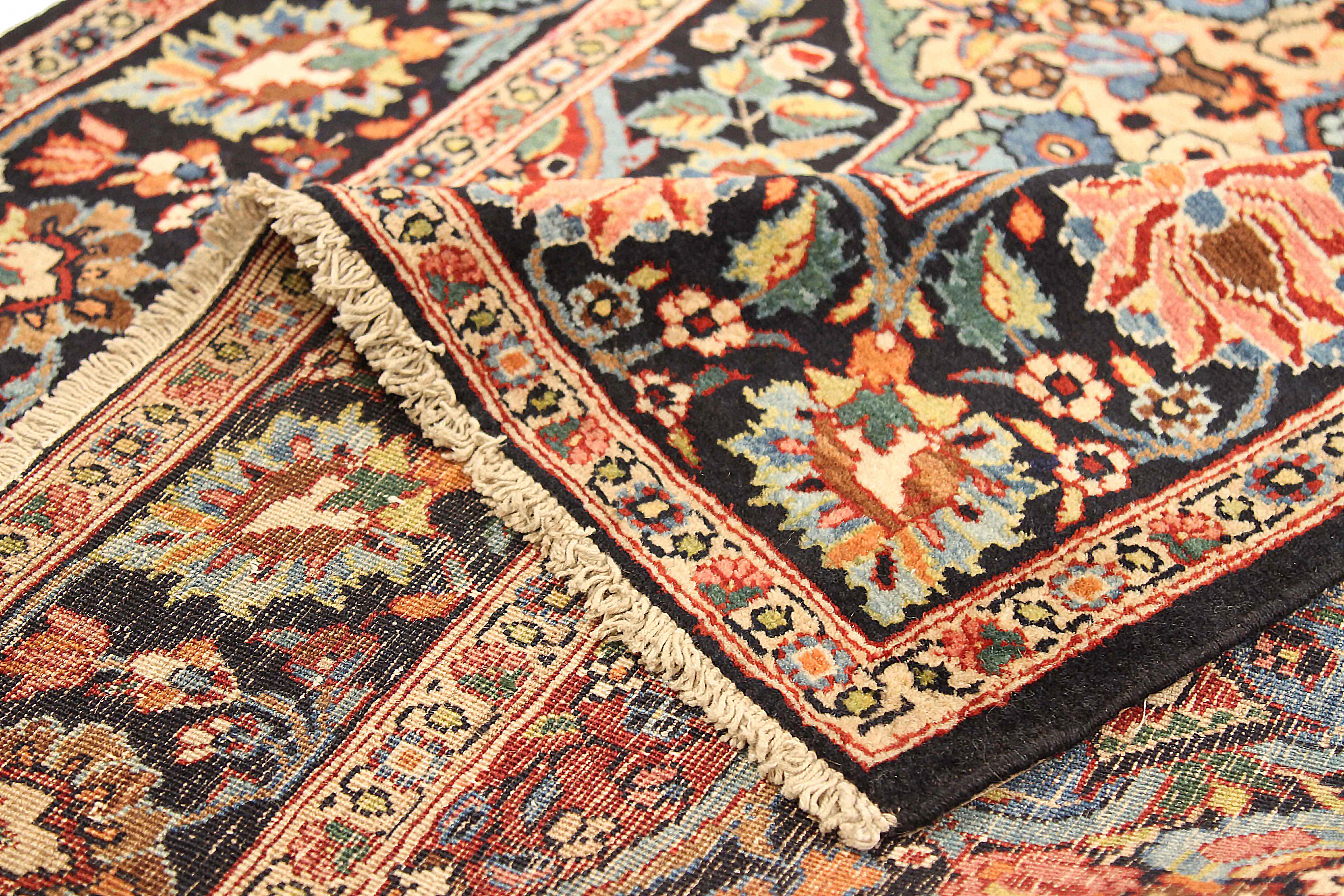 Hand-Woven Antique Persian Area Rug Kermanshah Design For Sale