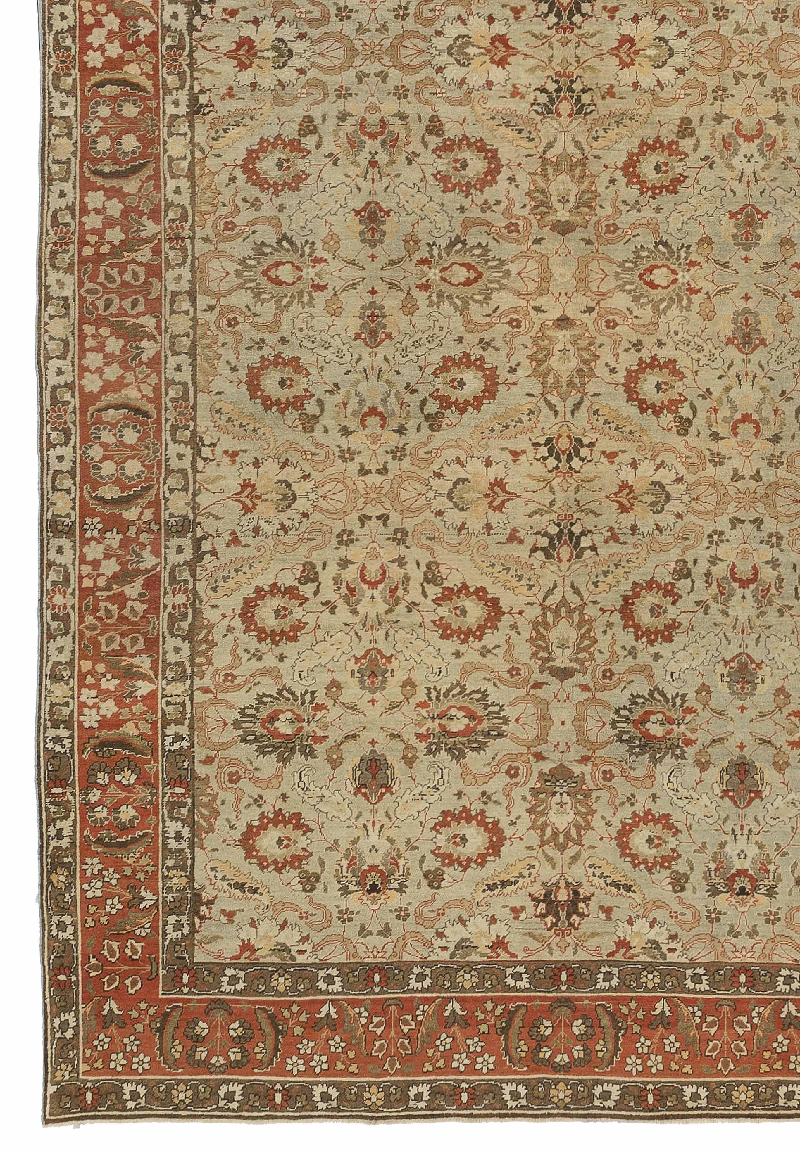 Hand-Woven Antique Persian Area Rug Khoy Design For Sale