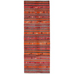 Antique Persian Area Rug Kilim Design