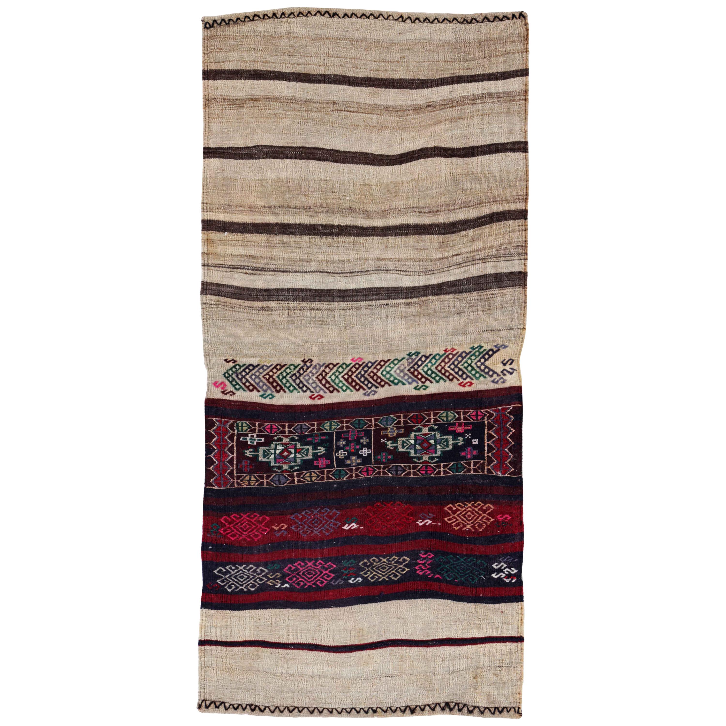 Antique Persian Area Rug Kilim Design