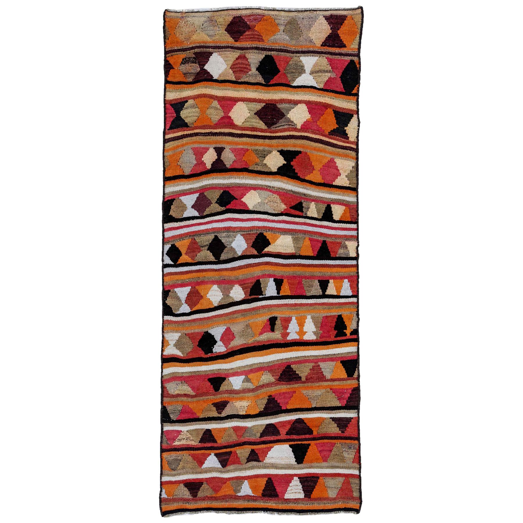 Antique Persian Area Rug Kilim Design