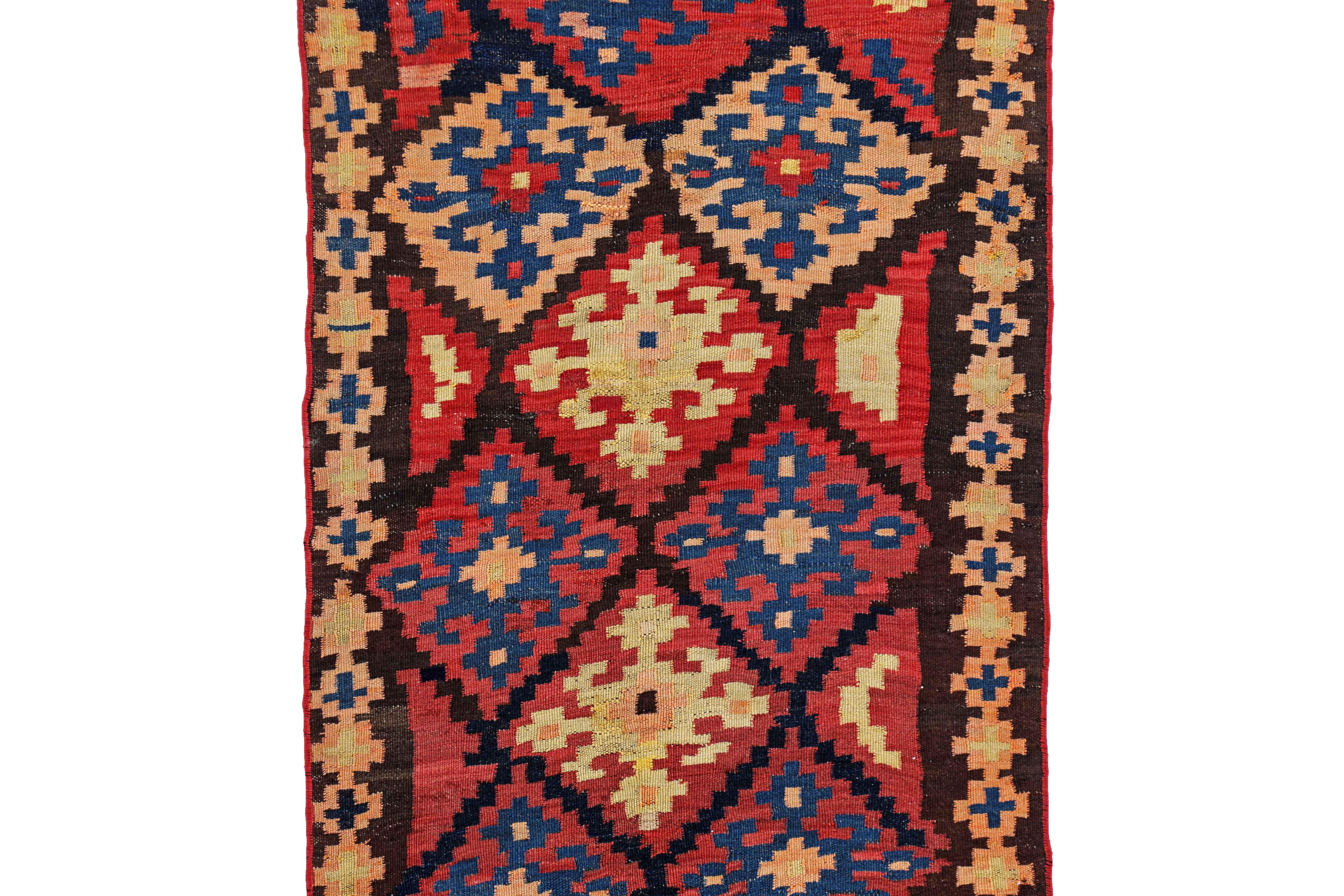 Hand-Woven Antique Persian Area Rug Kilim Design For Sale