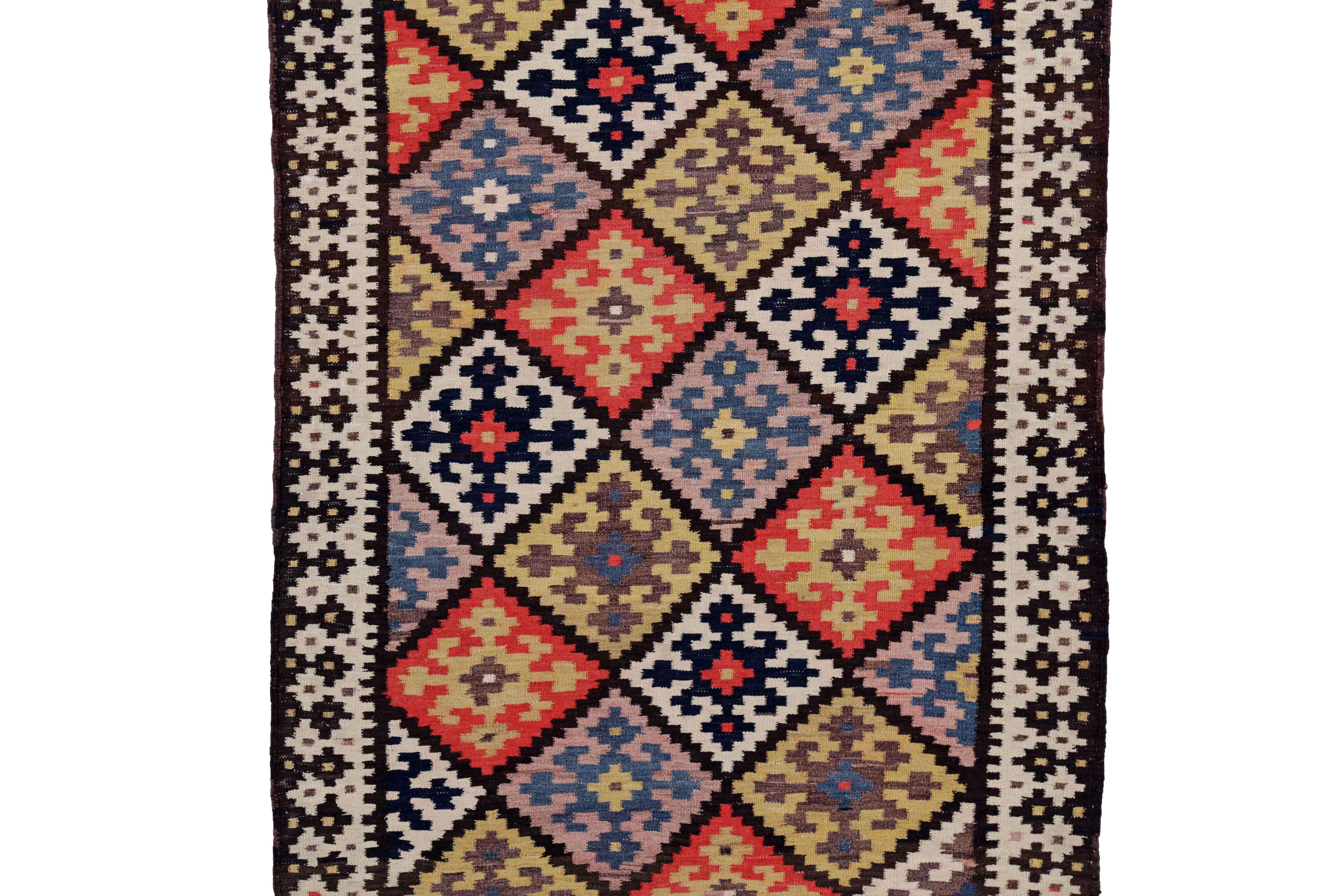 Hand-Woven Antique Persian Area Rug Kilim Design For Sale