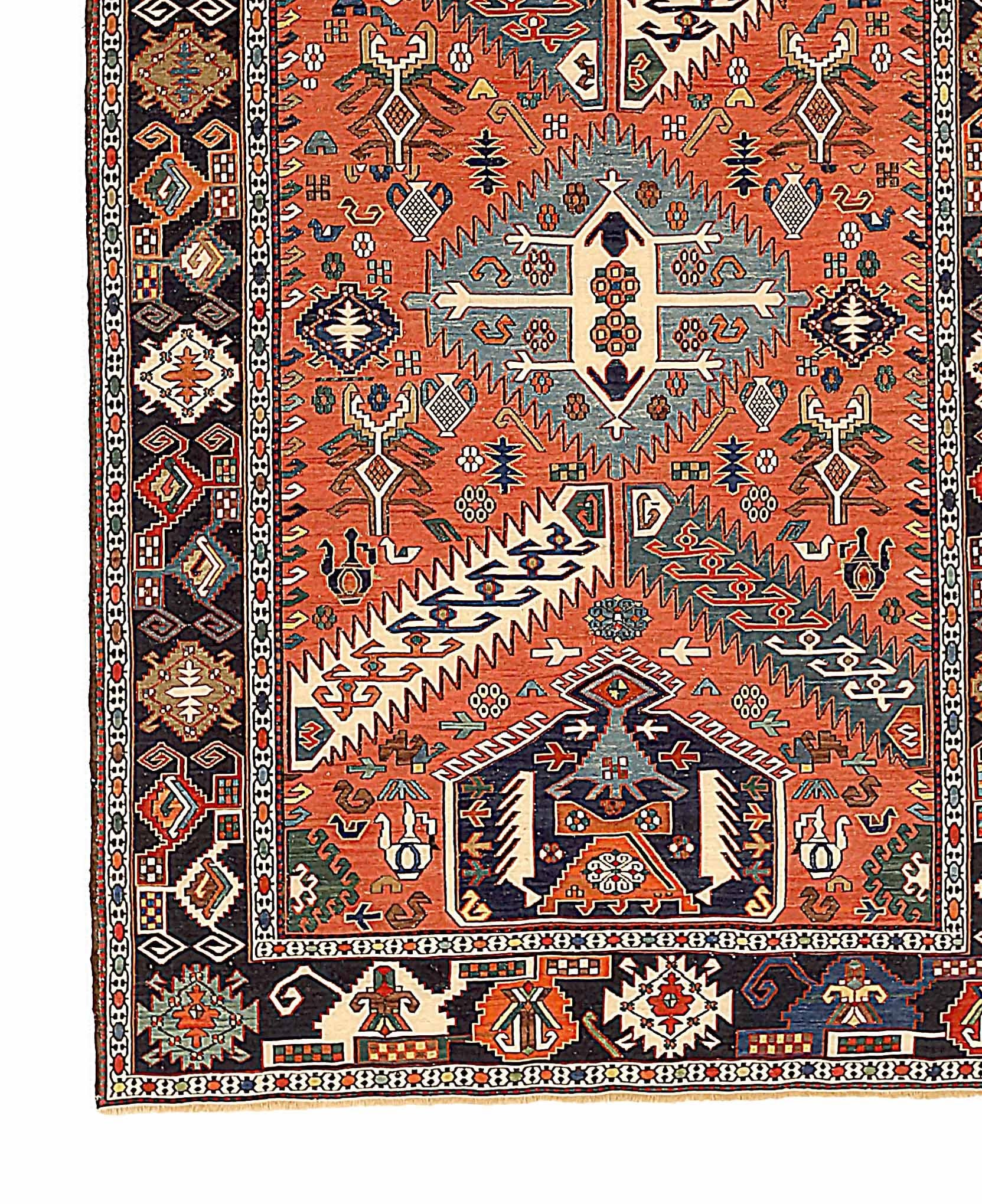 Hand-Woven Antique Persian Area Rug Kilim Design For Sale