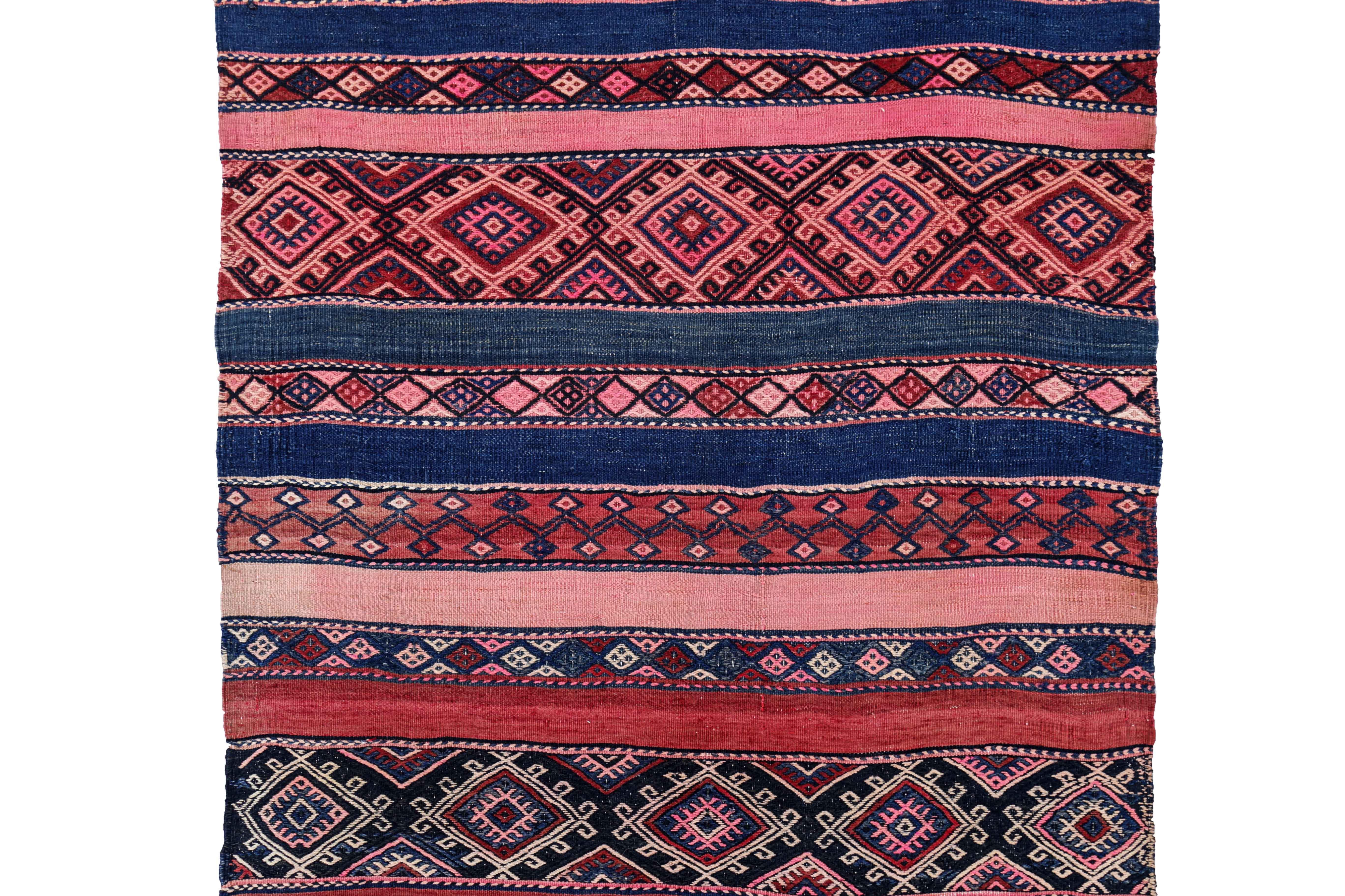 Hand-Woven Antique Persian Area Rug Kilim Design For Sale
