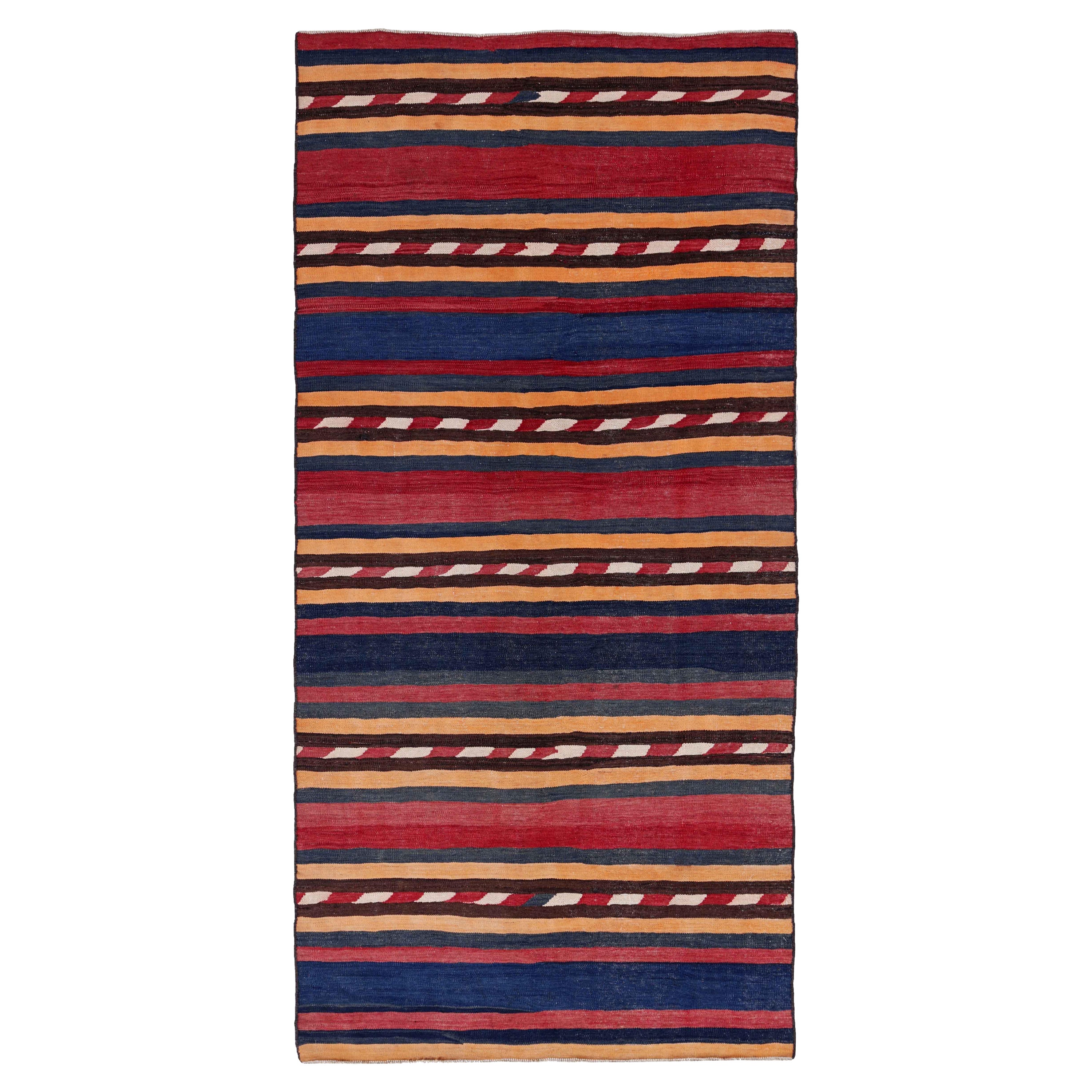 Tapis persan ancien à motif Kilim, Taille : 4'8'' x 9'