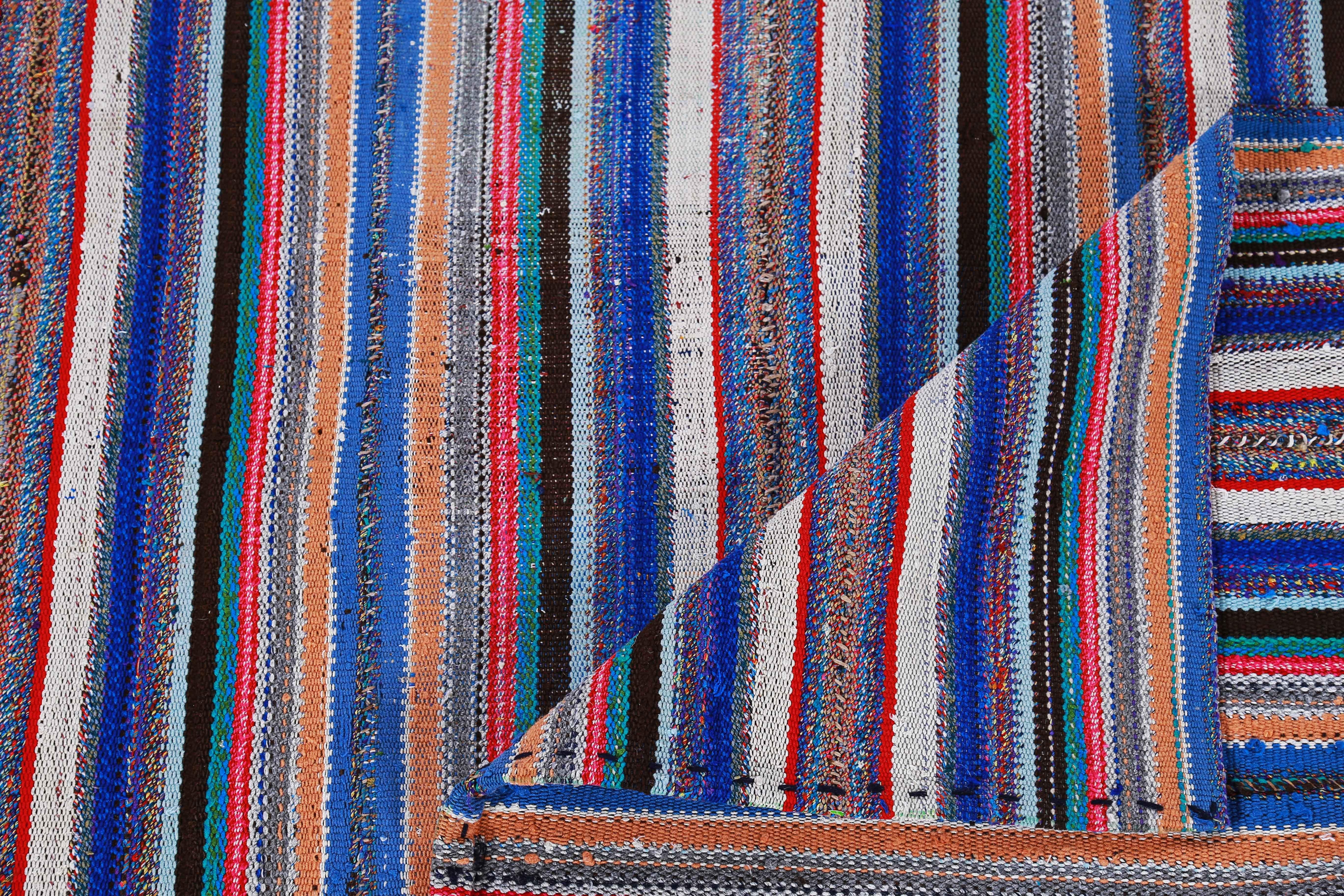 Wool Antique Persian Area Rug Kilim Design For Sale
