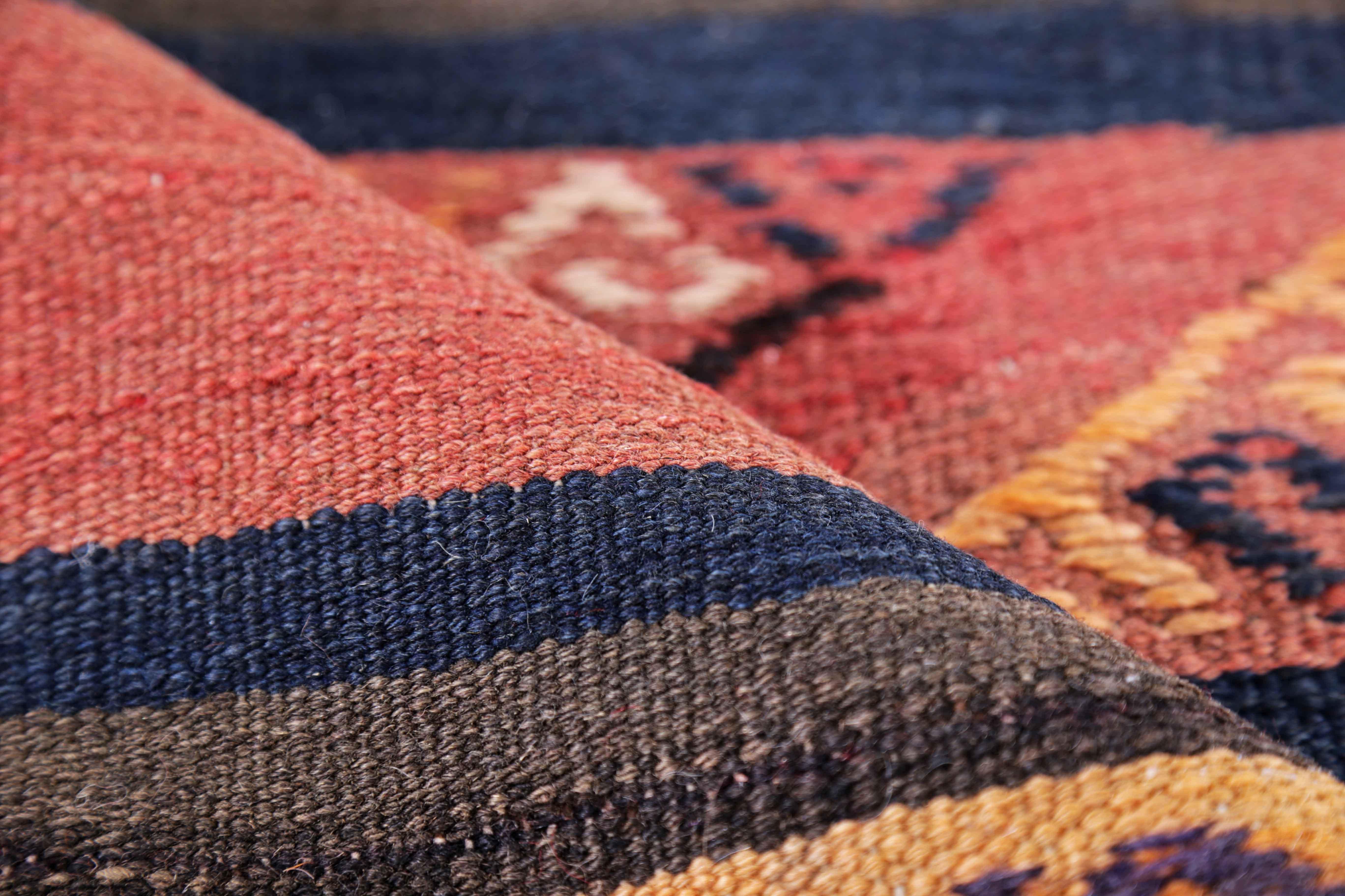 Wool Antique Persian Area Rug Kilim Design For Sale