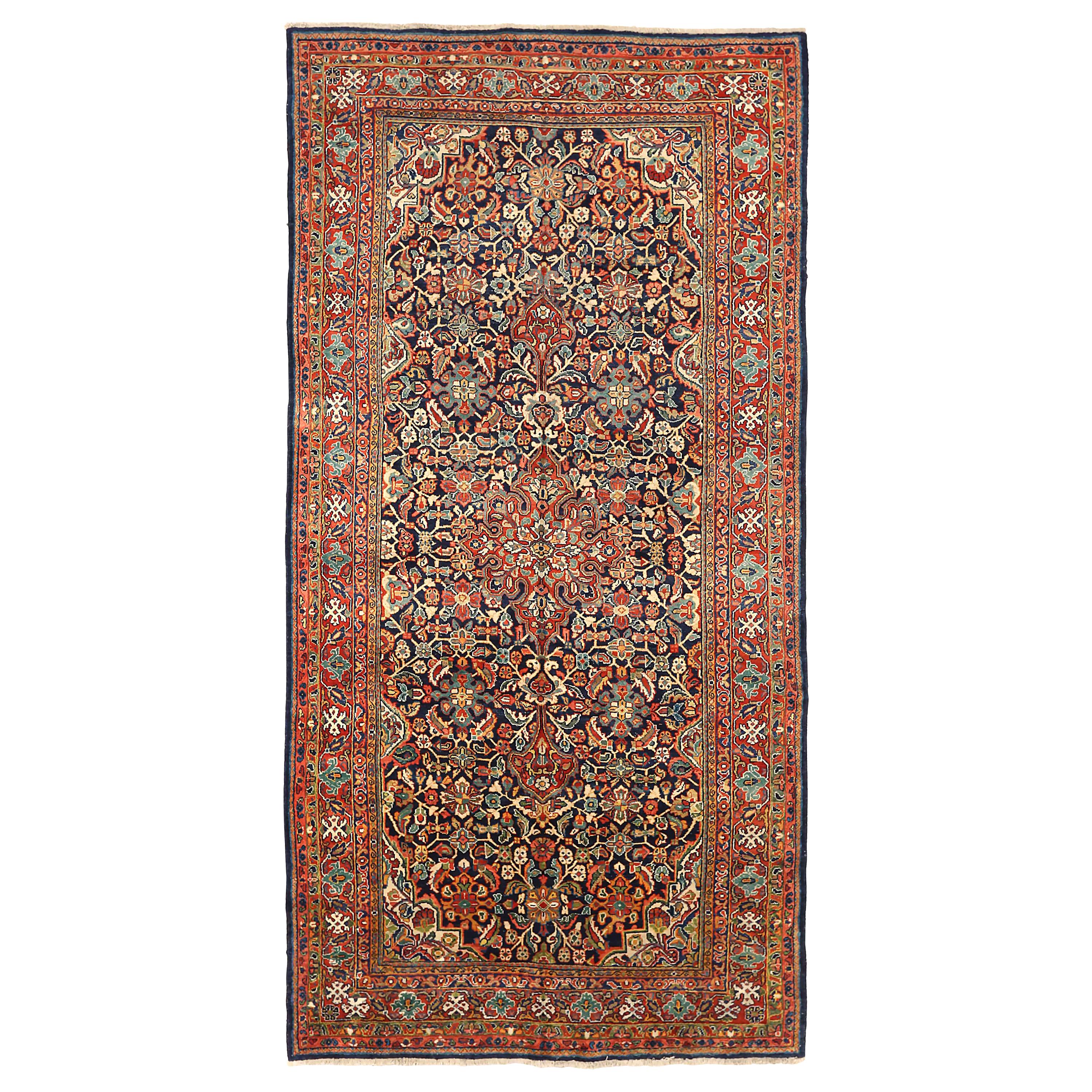 Antique Persian Area Rug Mahal Design For Sale