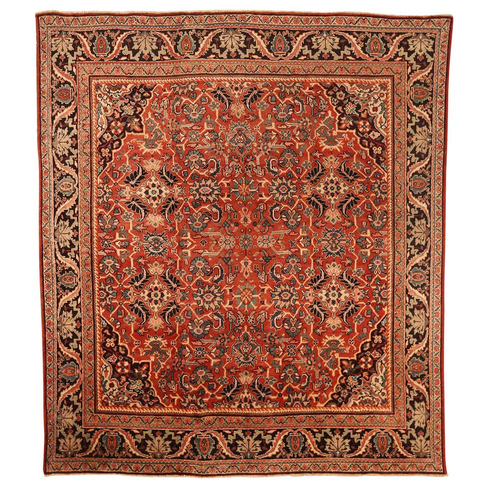 Antique Persian Area Rug Mahal Design For Sale at 1stDibs