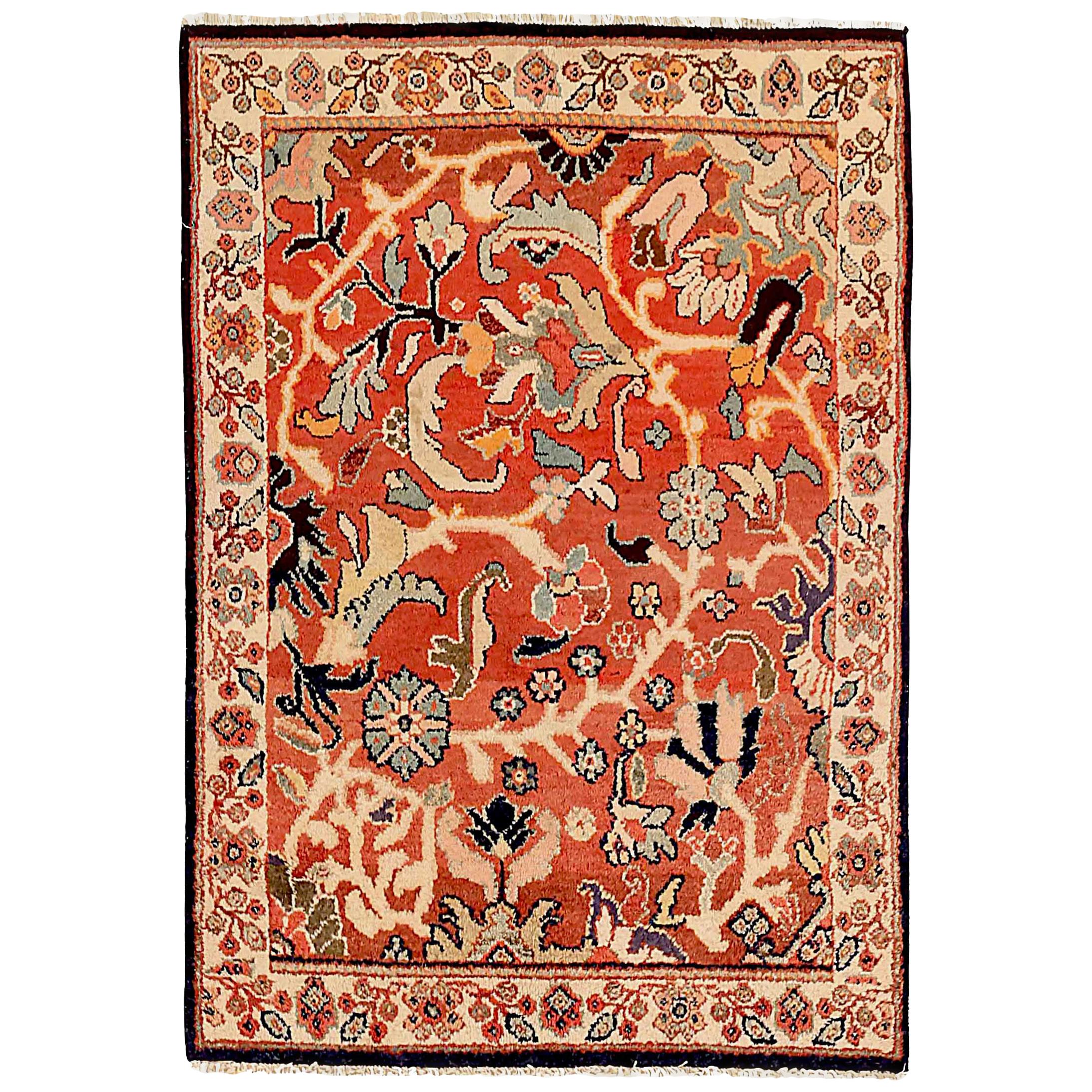 Antique Persian Area Rug Mahal Design For Sale