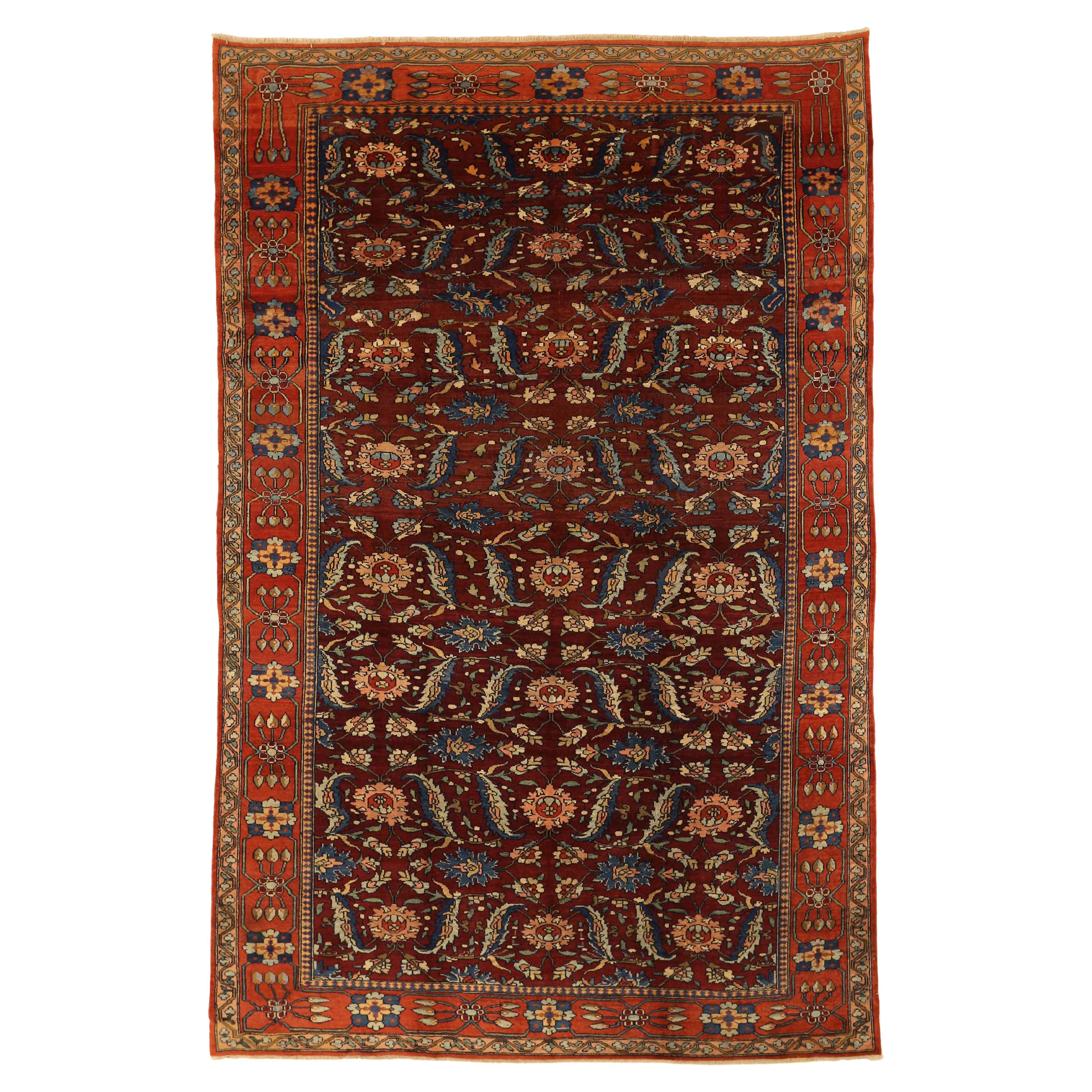 Antique Persian Area Rug Mahal Design For Sale