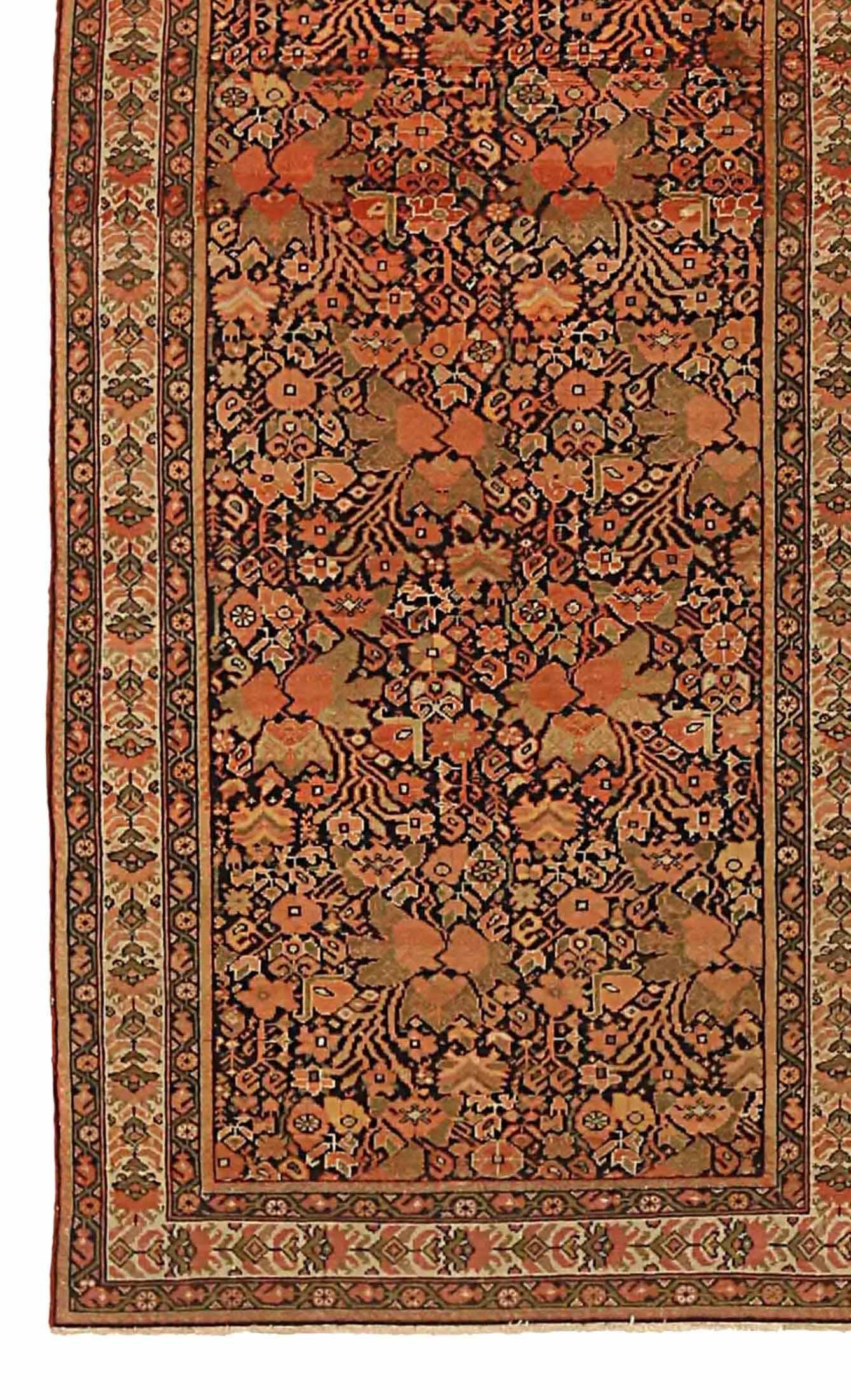 Hand-Woven Antique Persian Area Rug Malayer Design For Sale