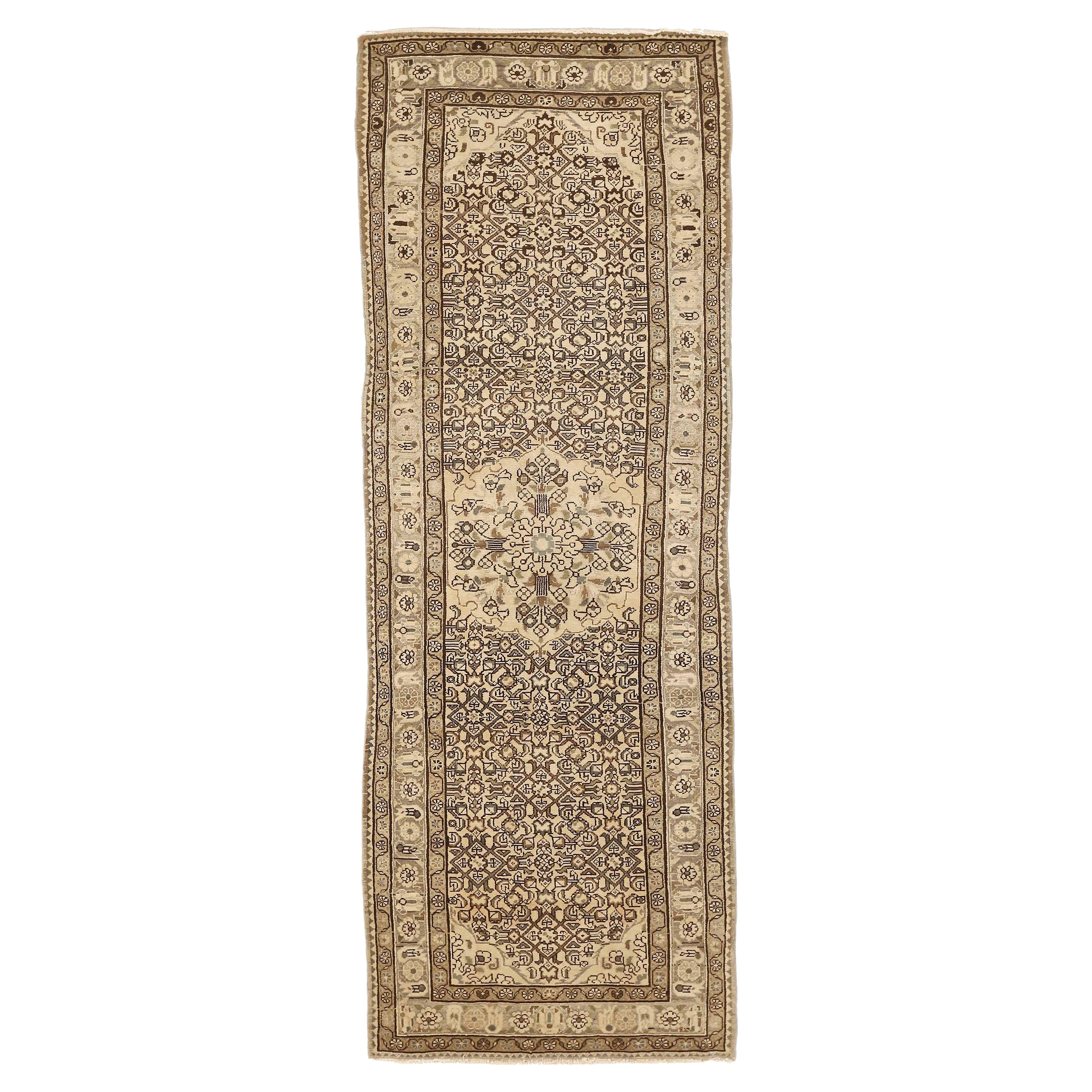 Antique Persian Area Rug Malayer Design, Size: 3'8" x 10'11"
