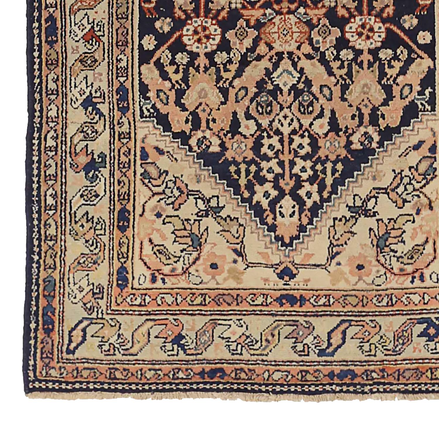 Persiano Tappeto persiano antico Malayer Design in vendita