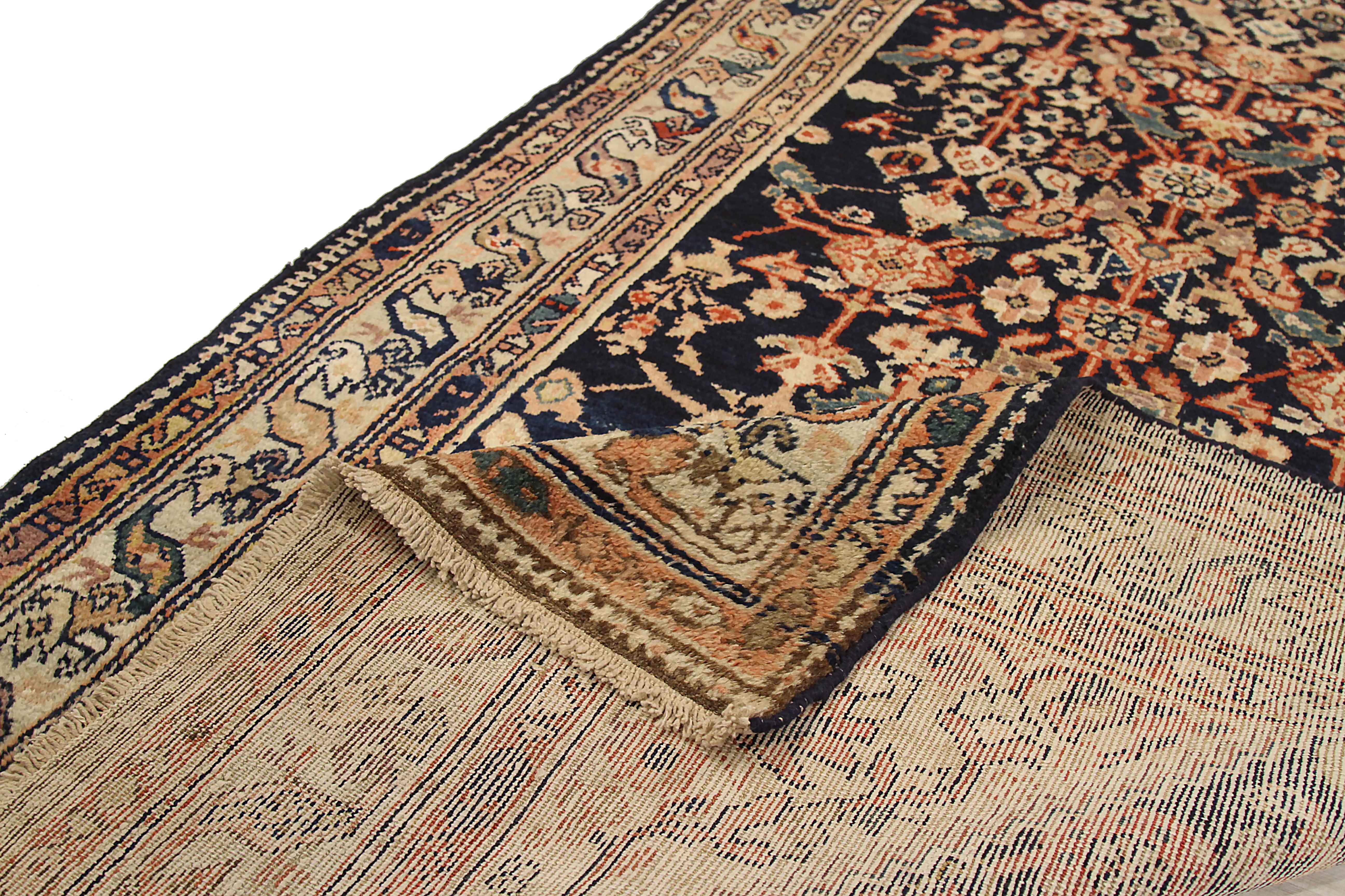 Tessuto a mano Tappeto persiano antico Malayer Design in vendita