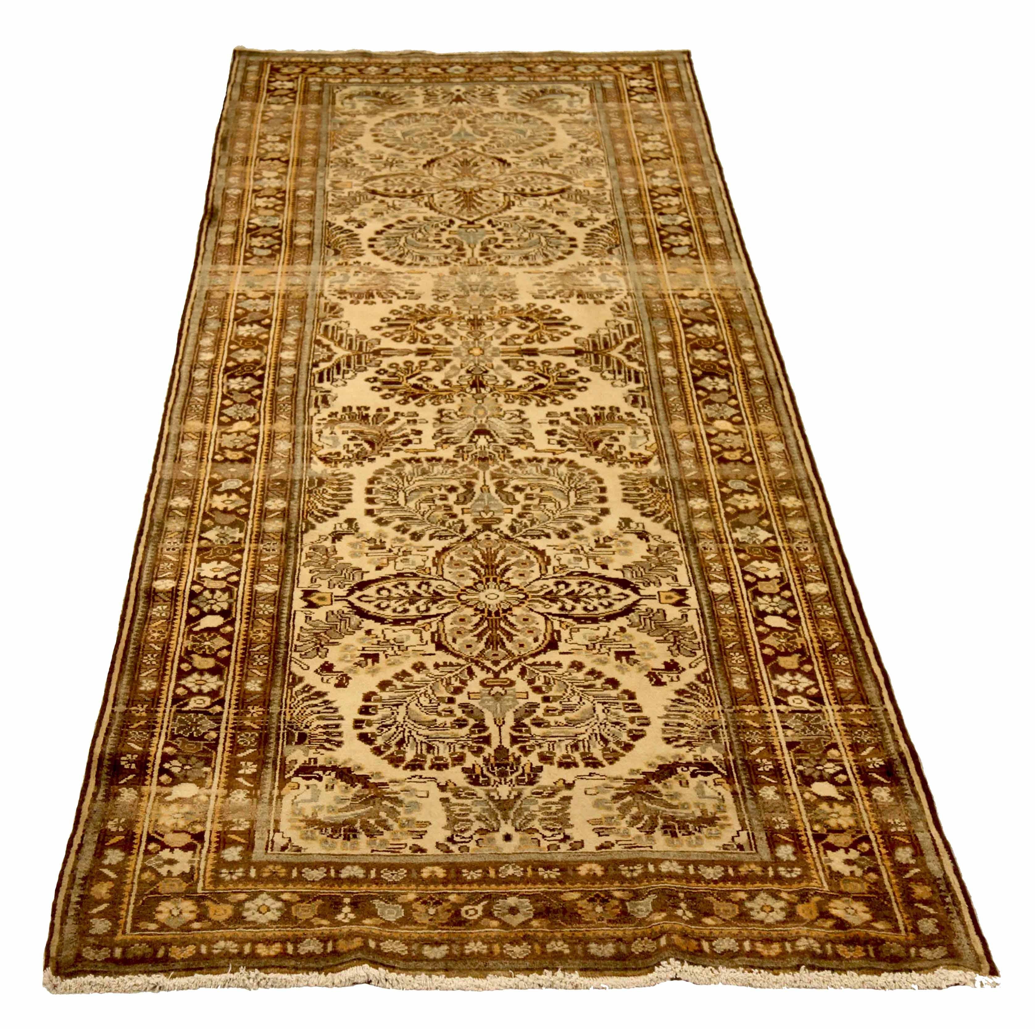 Antique Persian area rug handwoven from the finest sheep’s wool. It’s colored with all-natural vegetable dyes that are safe for humans and pets. It’s a traditional Malayer design handwoven by expert artisans. It’s a lovely area rug that can be