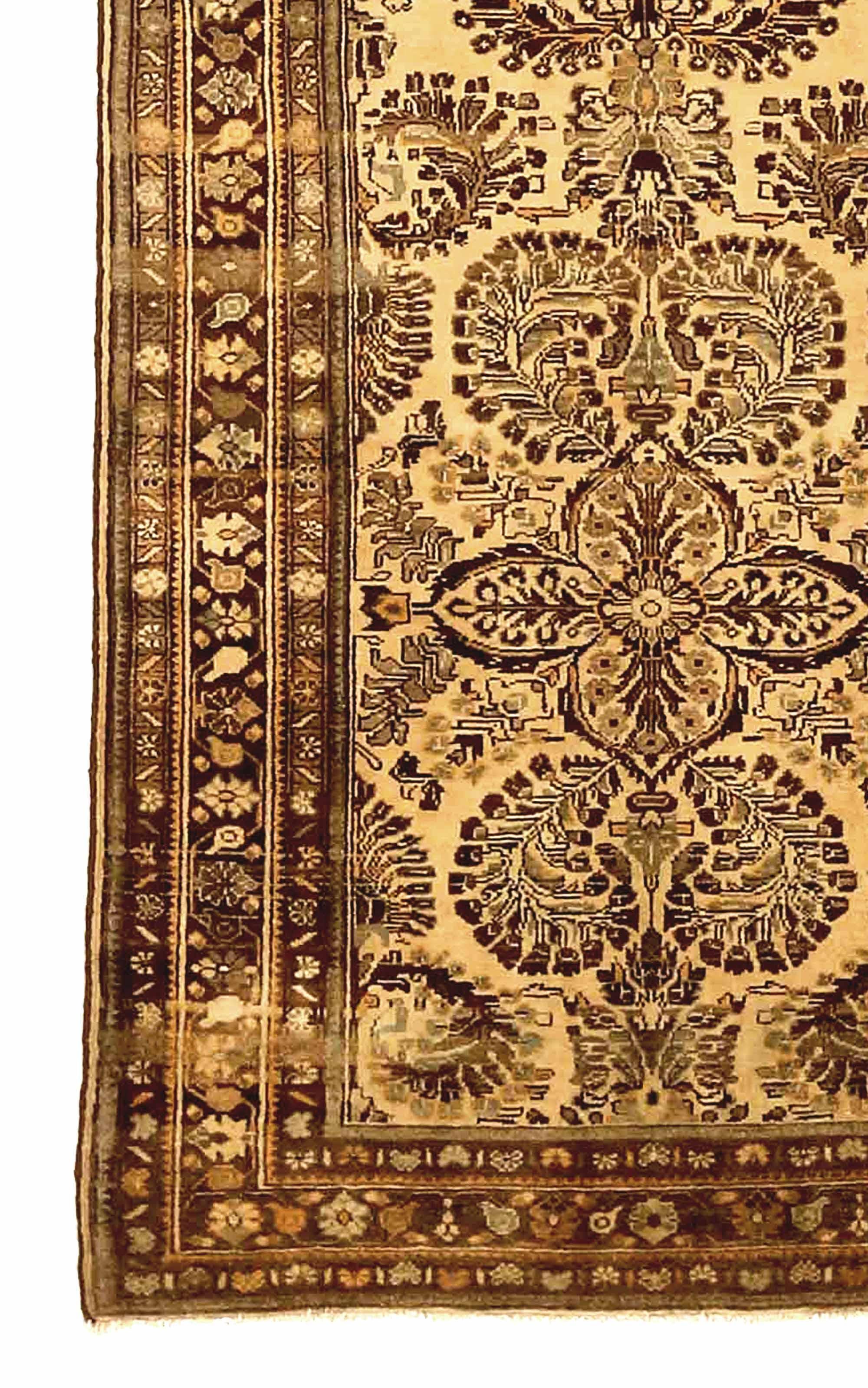 Persiano Tappeto persiano antico Malayer Design in vendita