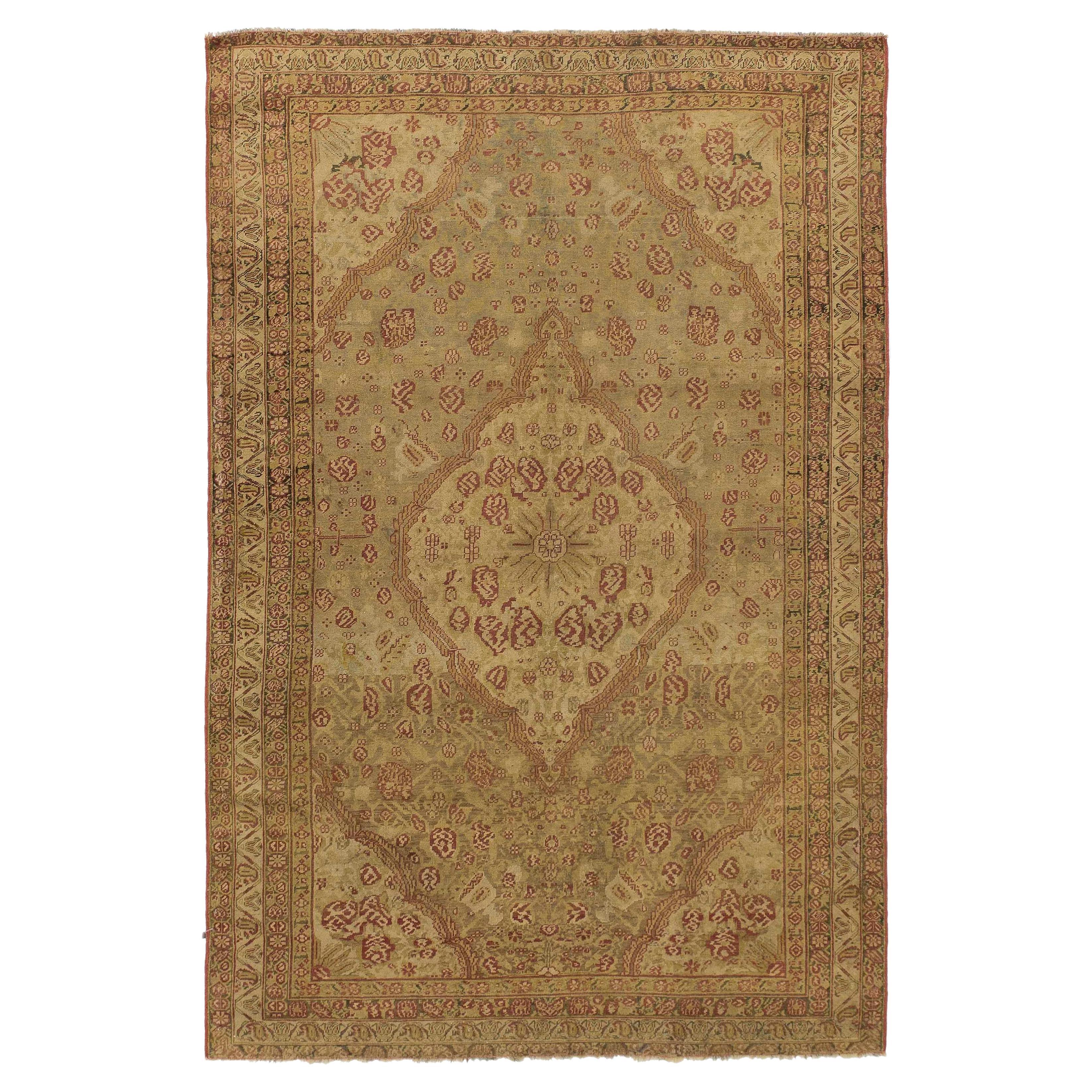 Antique Persian Area Rug Malayer Design For Sale