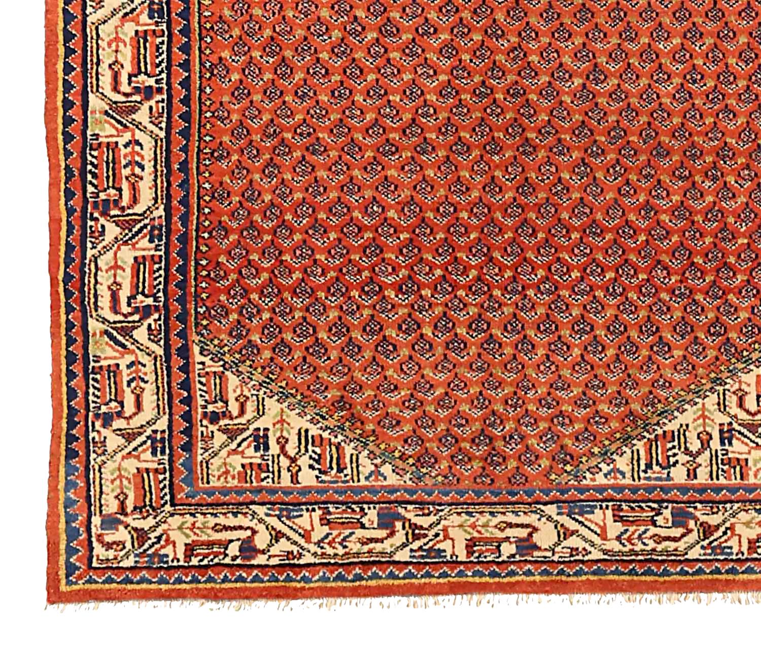 Persiano Tappeto persiano antico Malayer Design in vendita