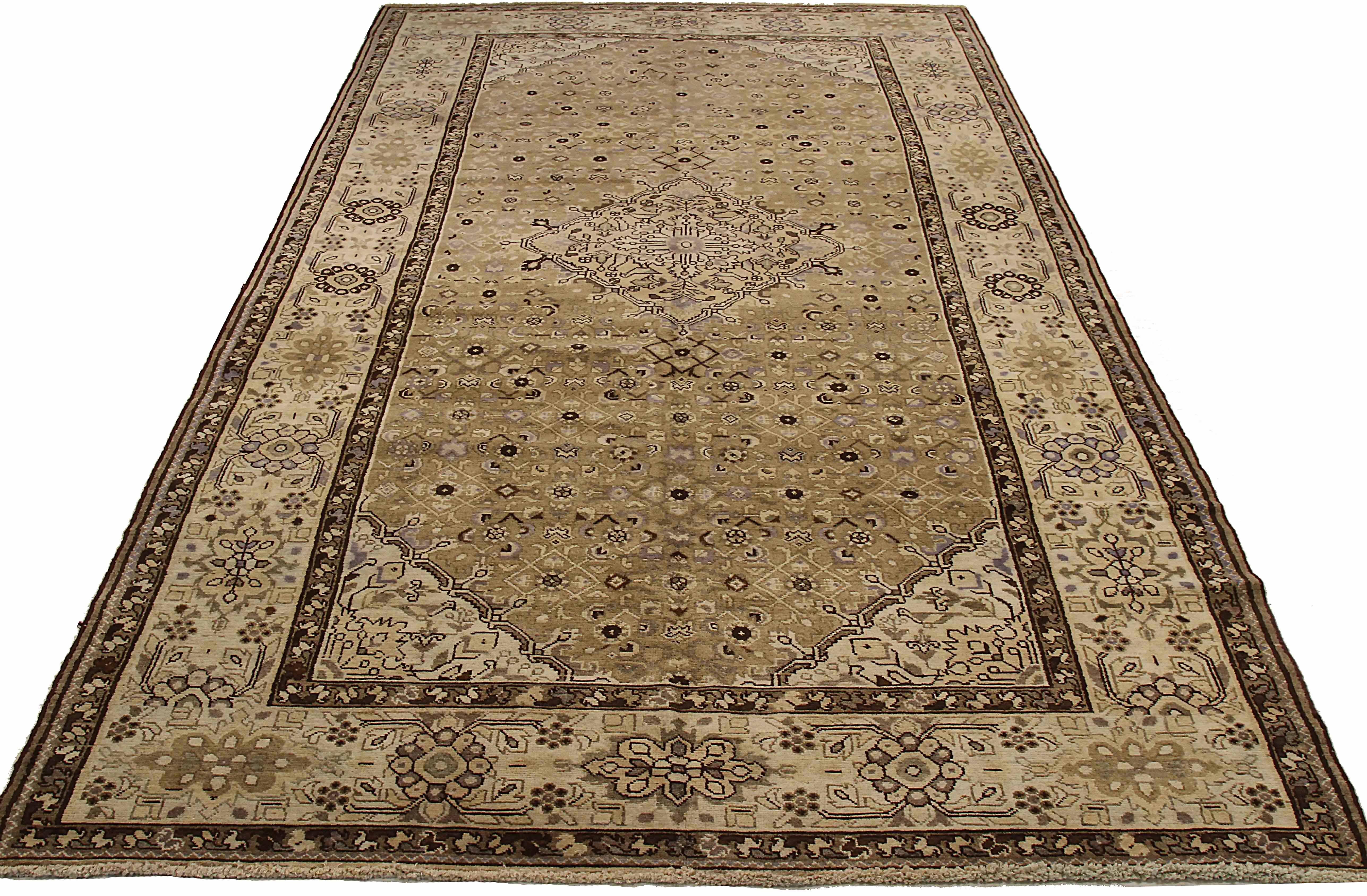 Antique Persian area rug handwoven from the finest sheep’s wool. It’s colored with all-natural vegetable dyes that are safe for humans and pets. It’s a traditional Malayer design handwoven by expert artisans. It’s a lovely area rug that can be