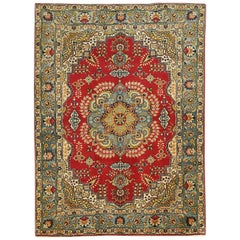 Vintage Persian Area Rug Mashad Design