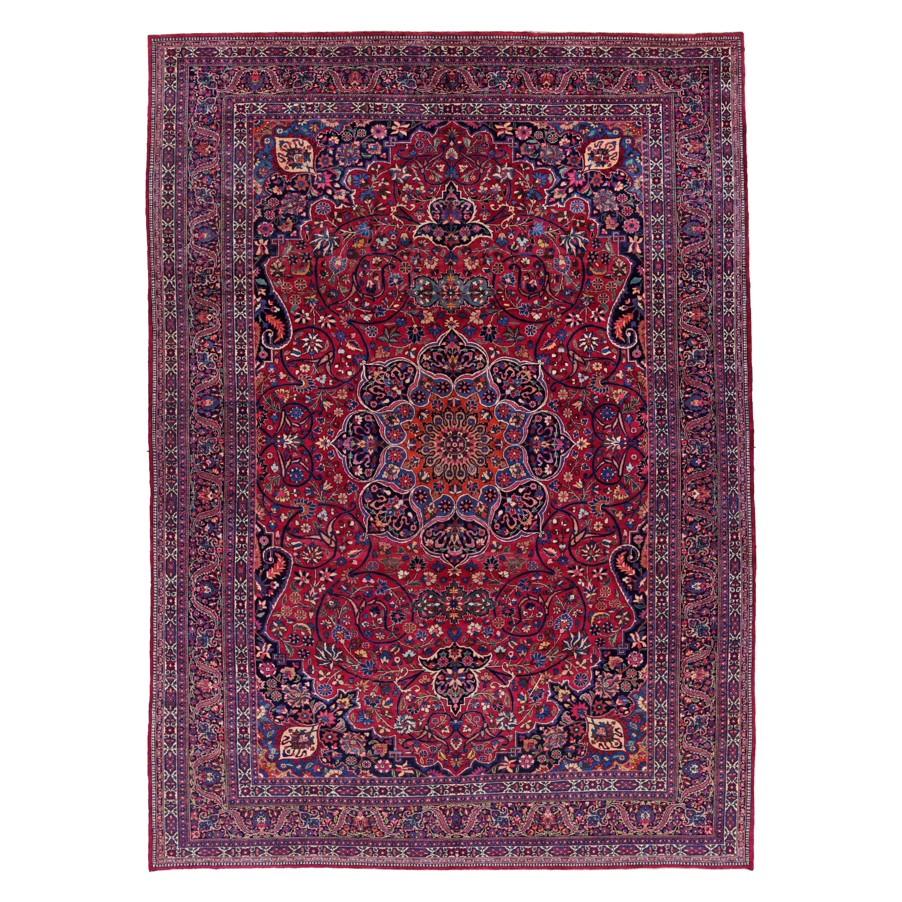Tappeto antico persiano Mashad Design