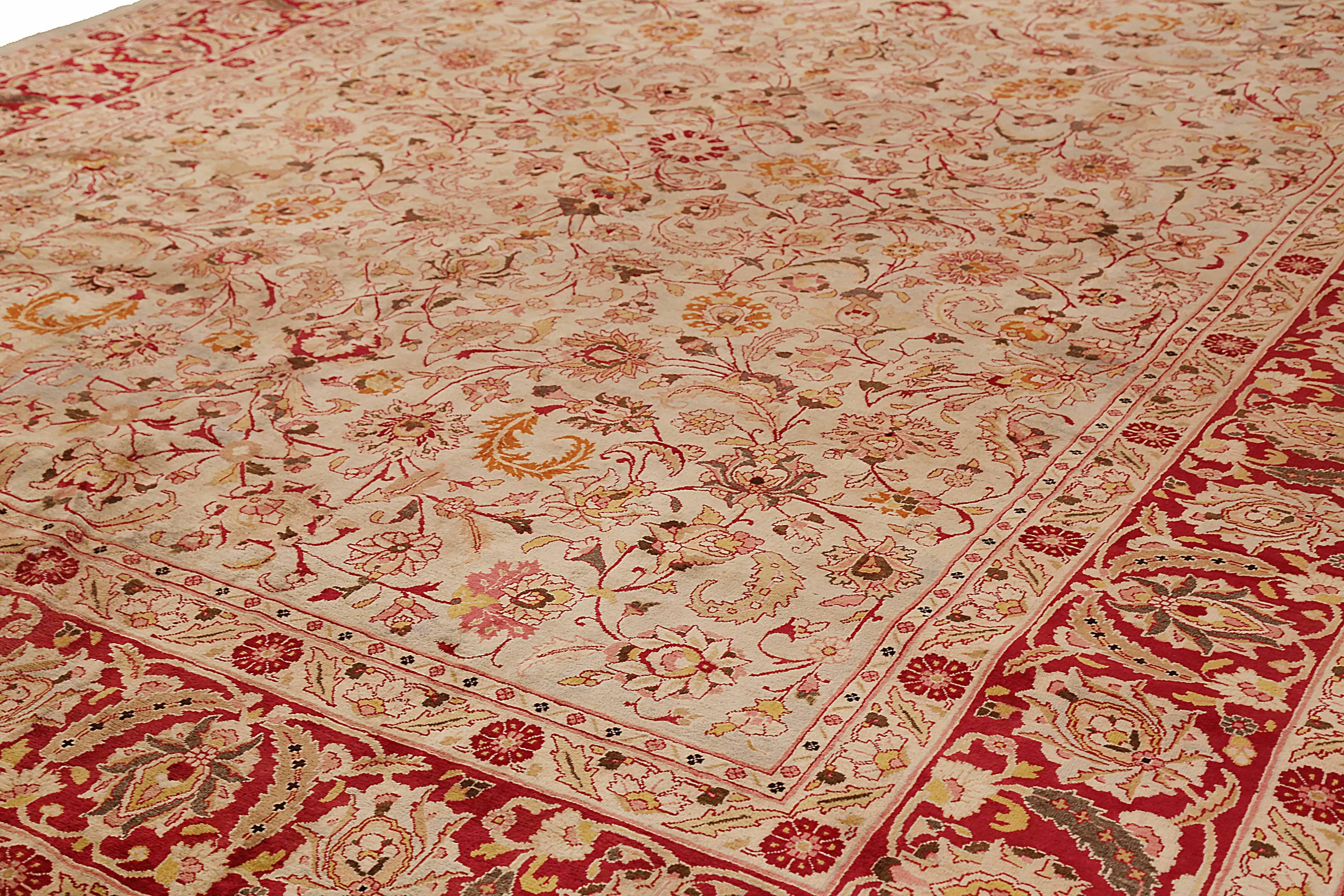 Other Antique Persian Area Rug Mashad Design For Sale