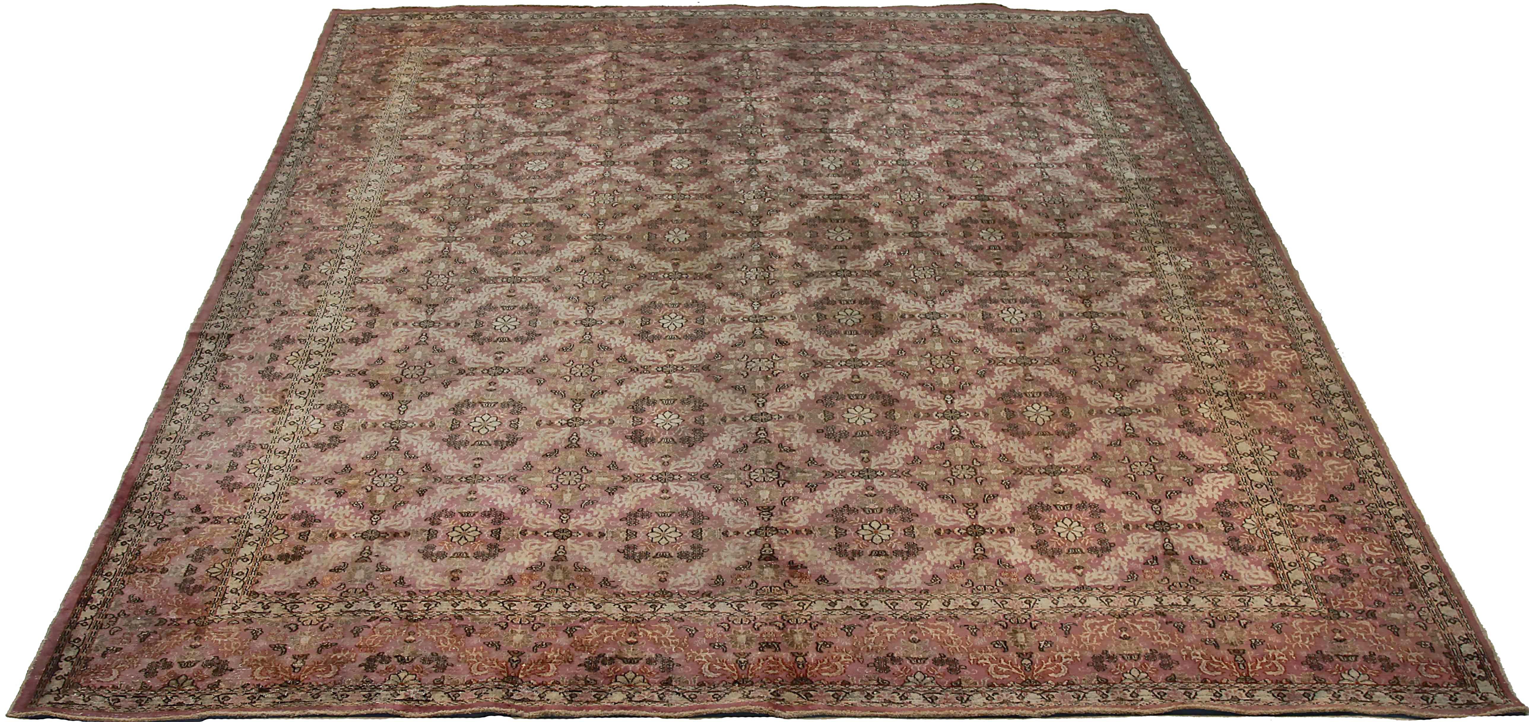 Antique Persian area rug handwoven from the finest sheep’s wool. It’s colored with all-natural vegetable dyes that are safe for humans and pets. It’s a traditional Moud design handwoven by expert artisans. It’s a lovely area rug that can be