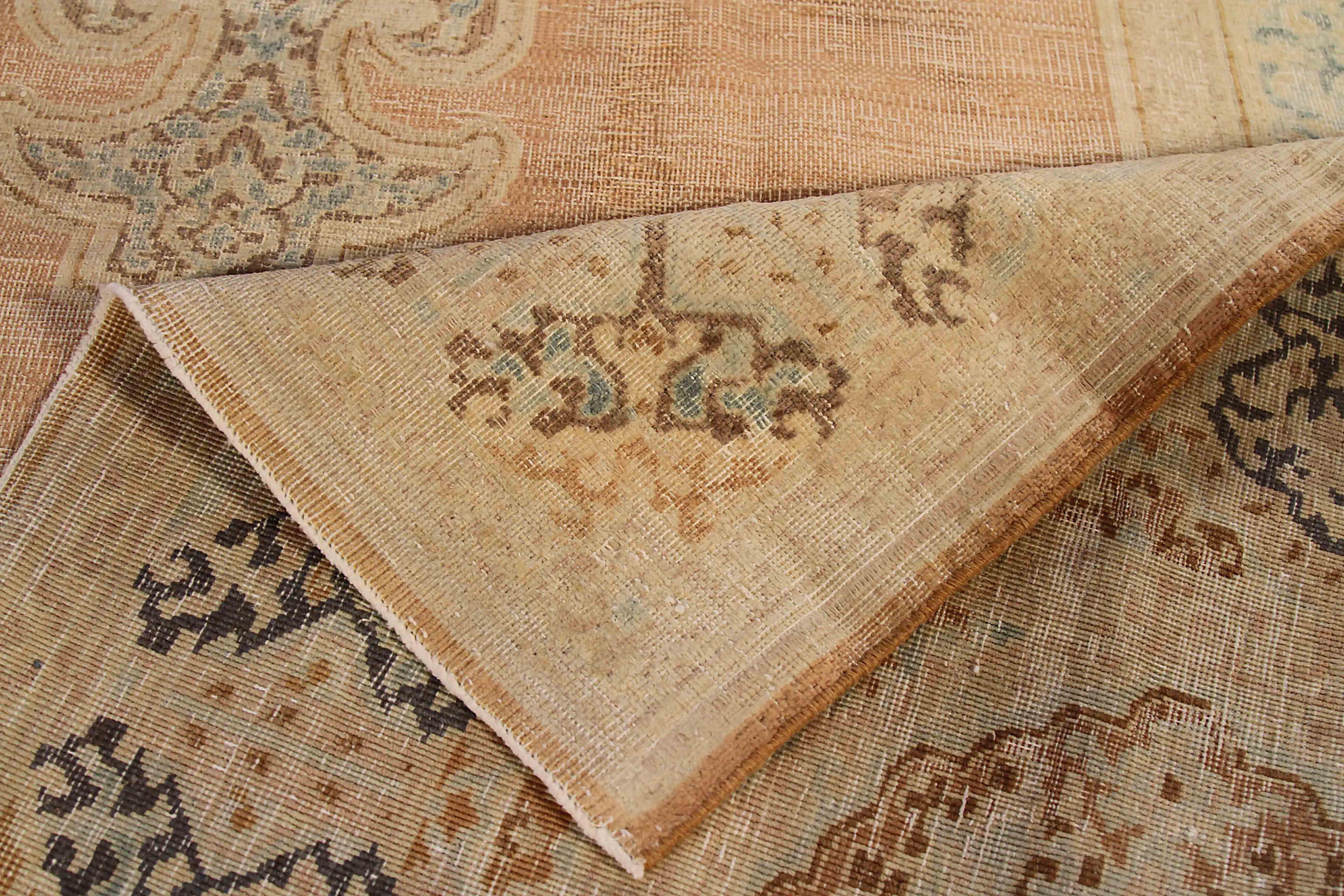 Hand-Woven Antique Persian Area Rug Overdye Design For Sale