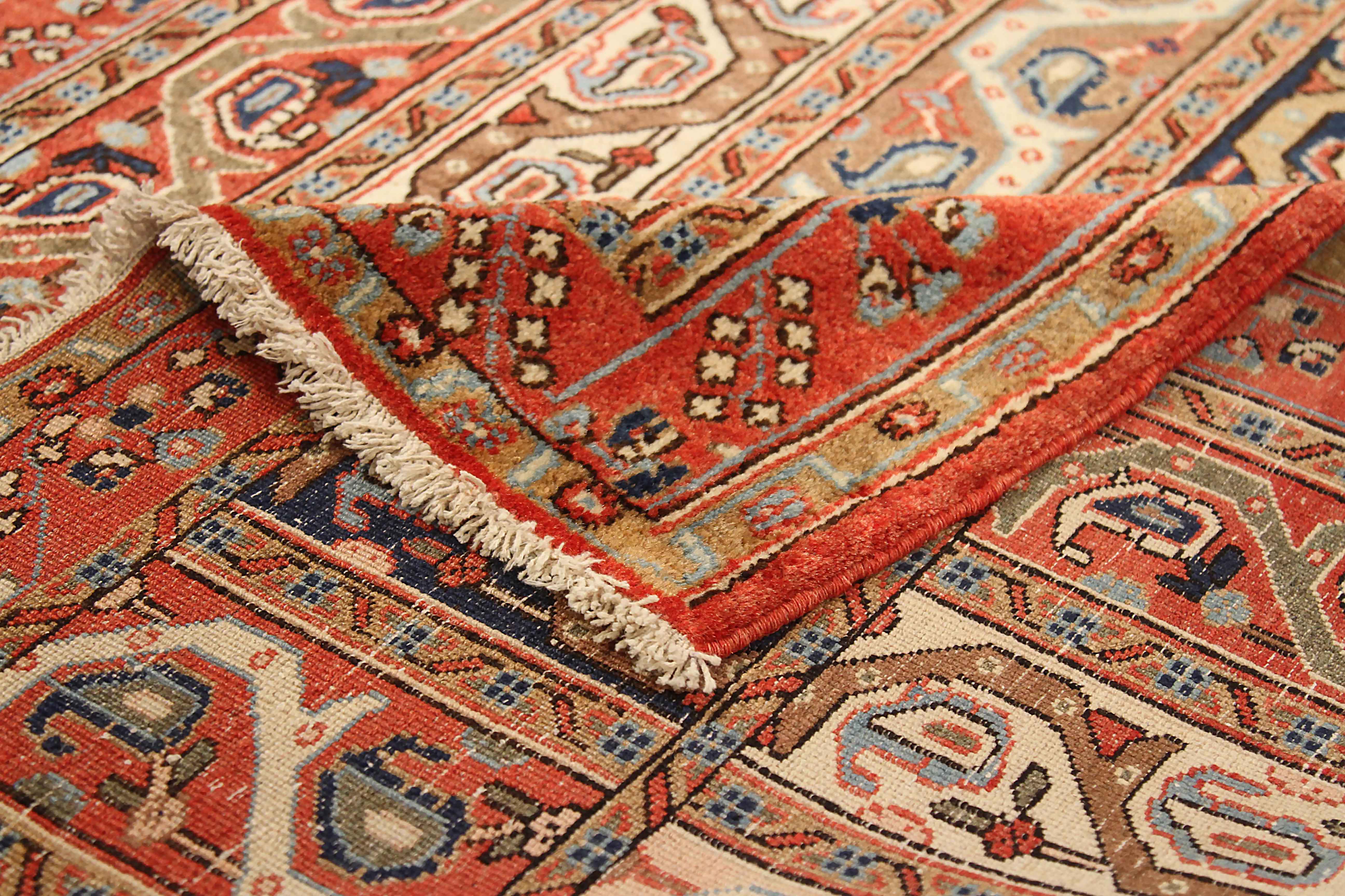 Hand-Woven Antique Persian Area Rug Qom Design For Sale