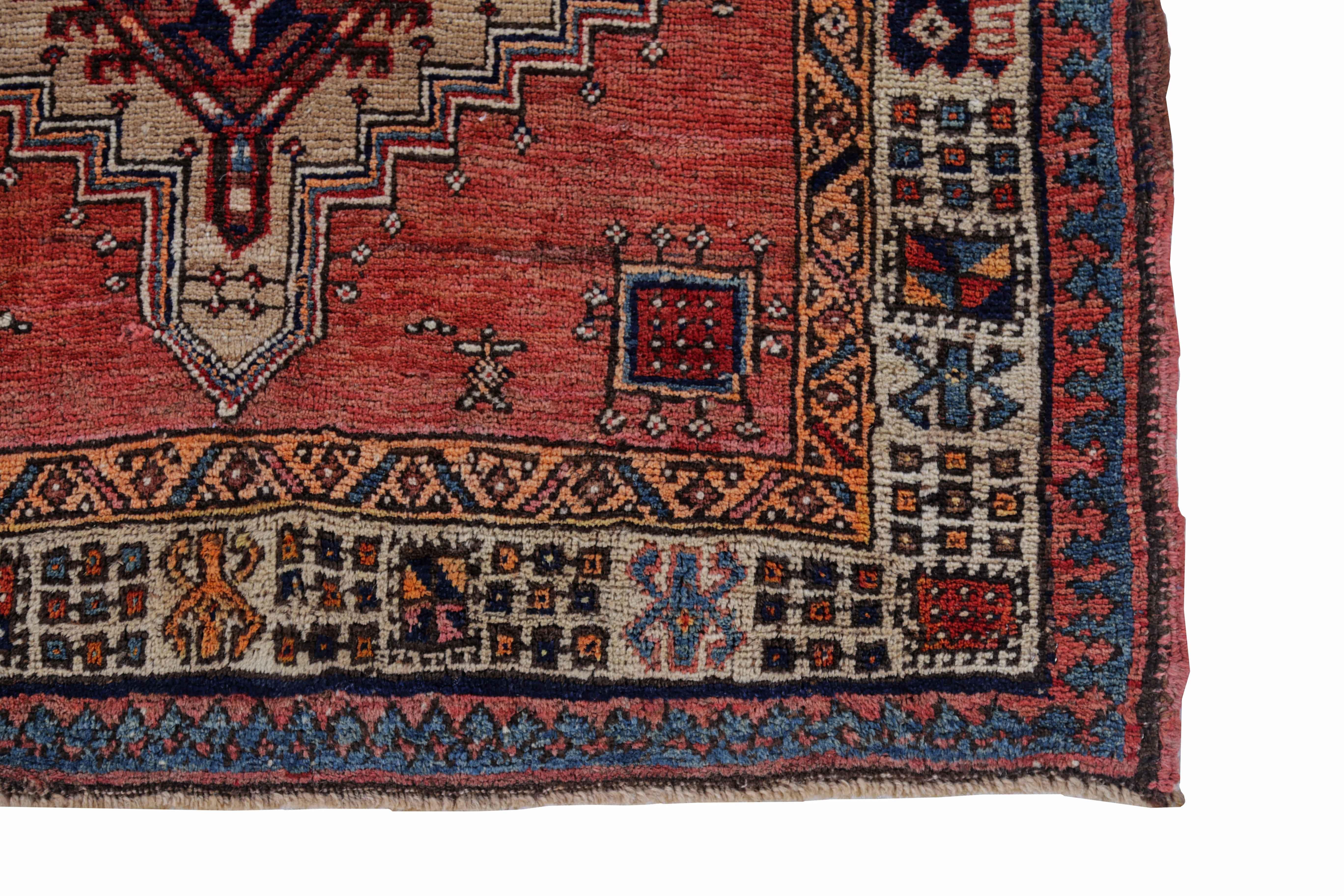 Hand-Woven Antique Persian Area Rug Sarab Design For Sale