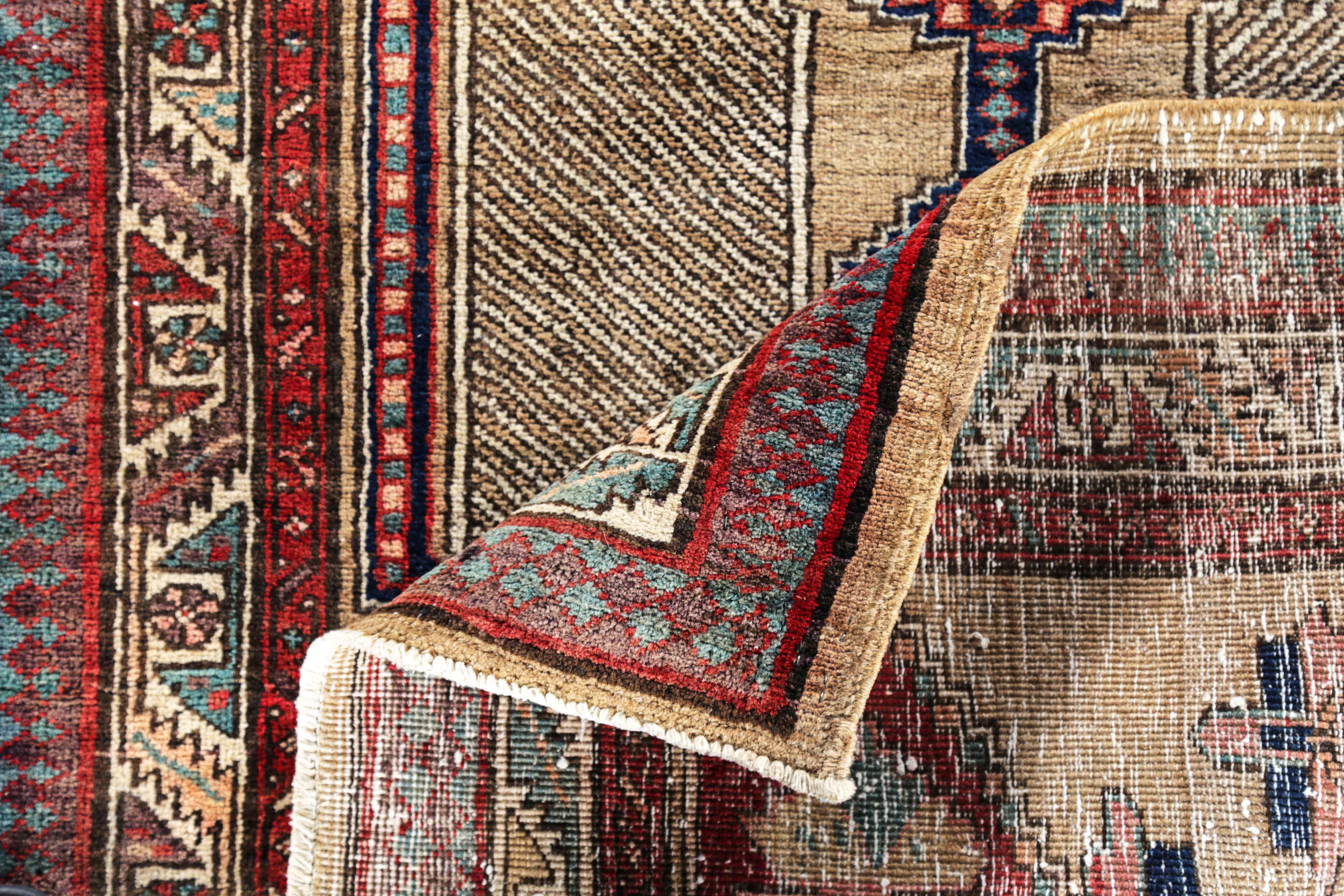 Wool Antique Persian Area Rug Sarab Design For Sale