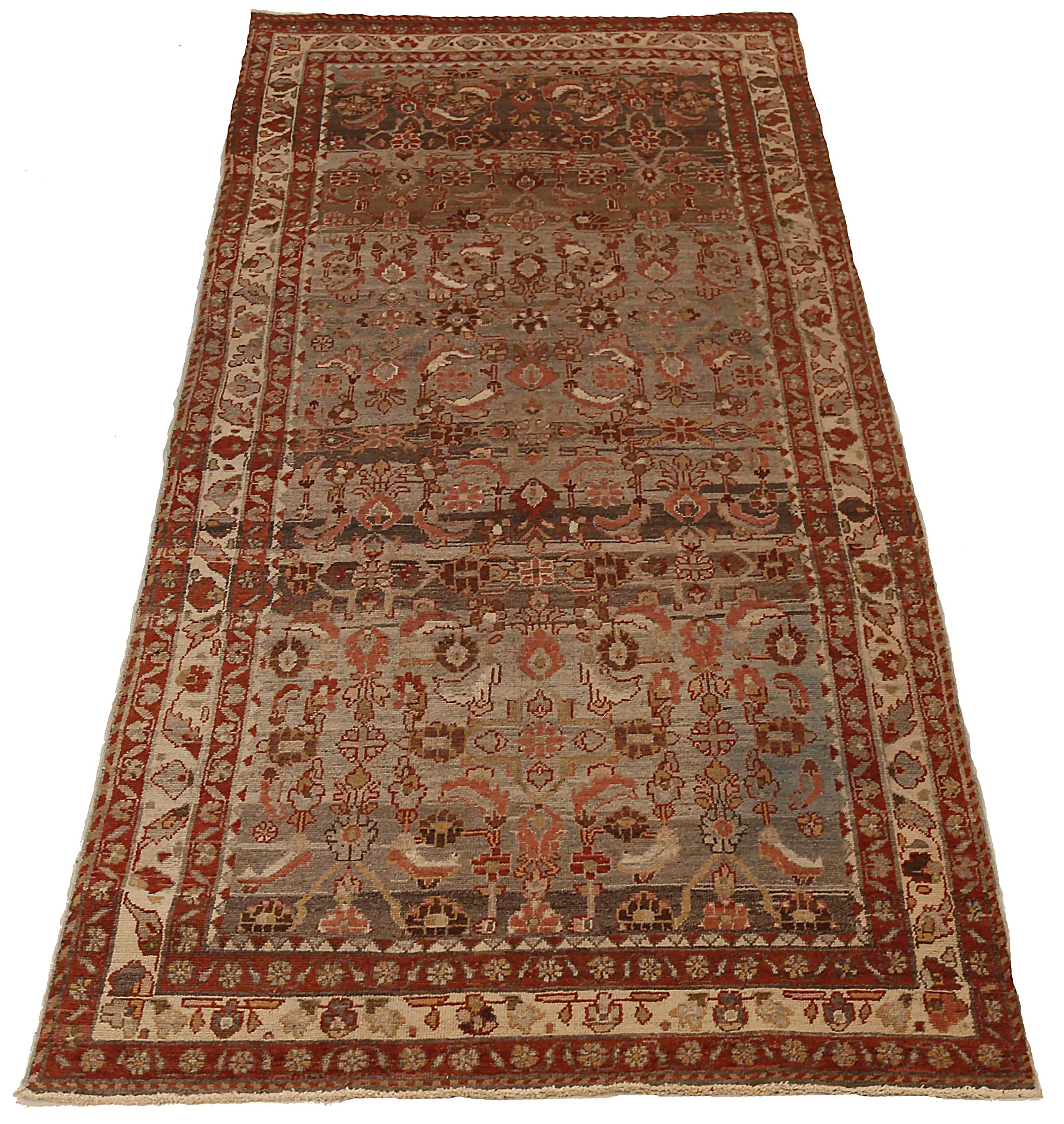 Antique Persian area rug handwoven from the finest sheep’s wool. It’s colored with all-natural vegetable dyes that are safe for humans and pets. It’s a traditional Saveh design handwoven by expert artisans. It’s a lovely area rug that can be