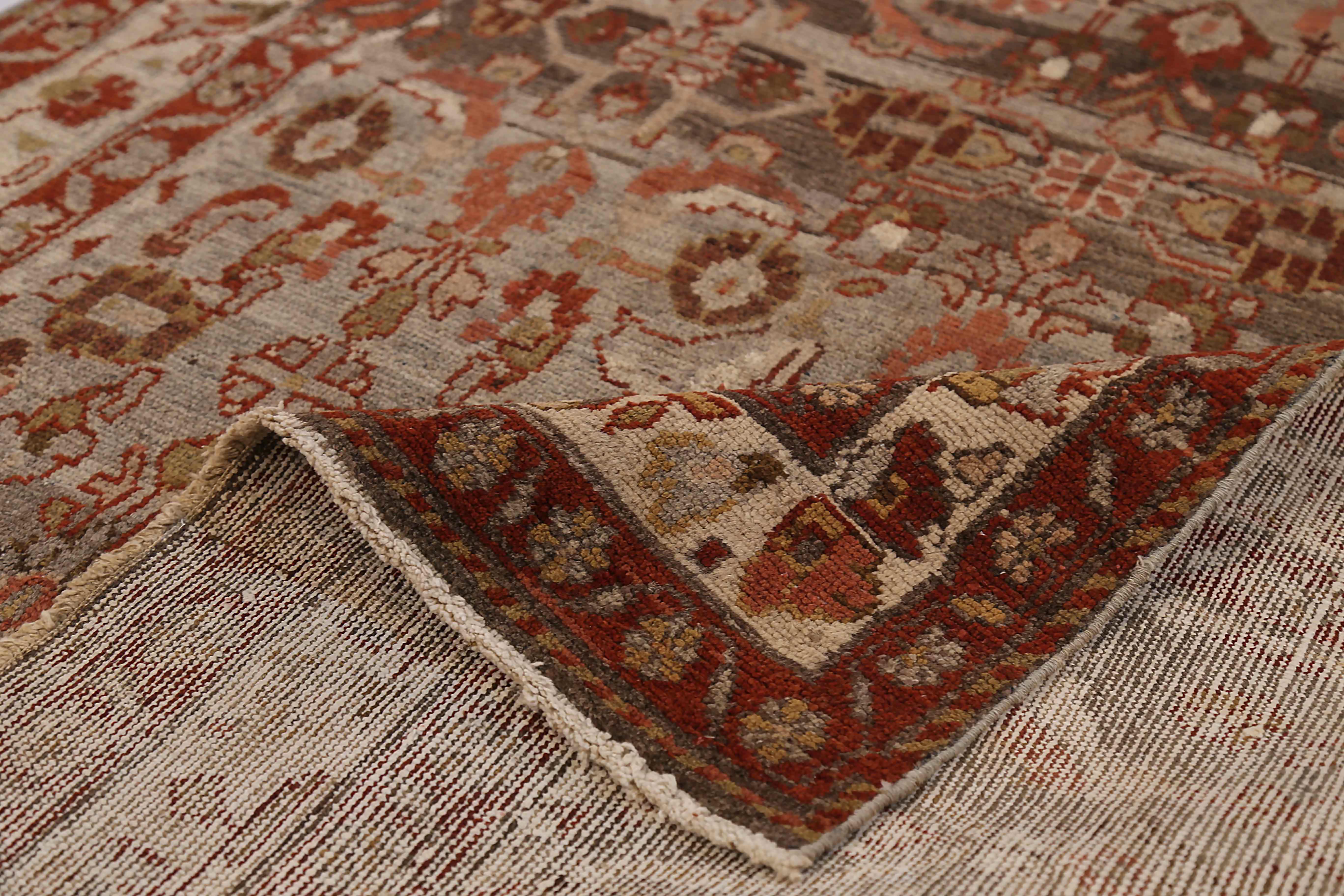 Hand-Woven Antique Persian Area Rug Saveh Design For Sale