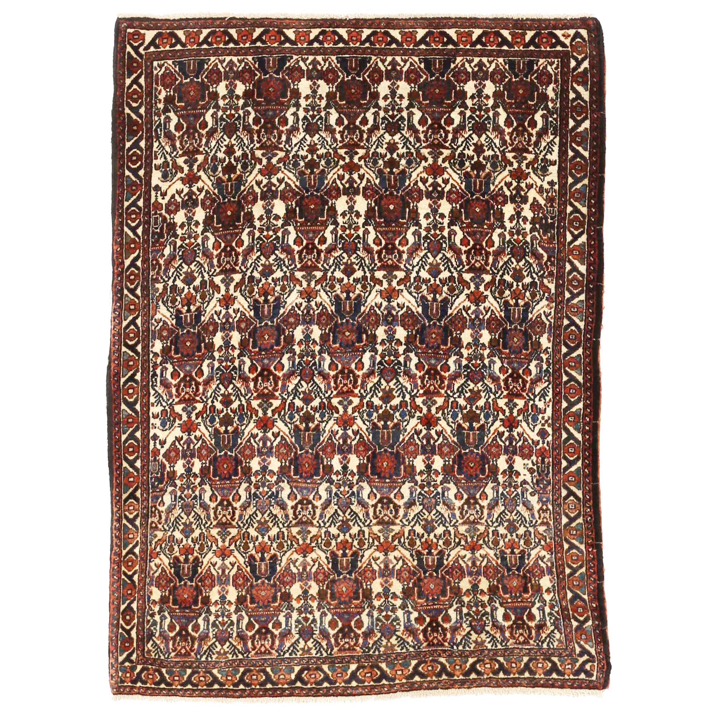 Antique Persian Area Rug Shiraz Design For Sale