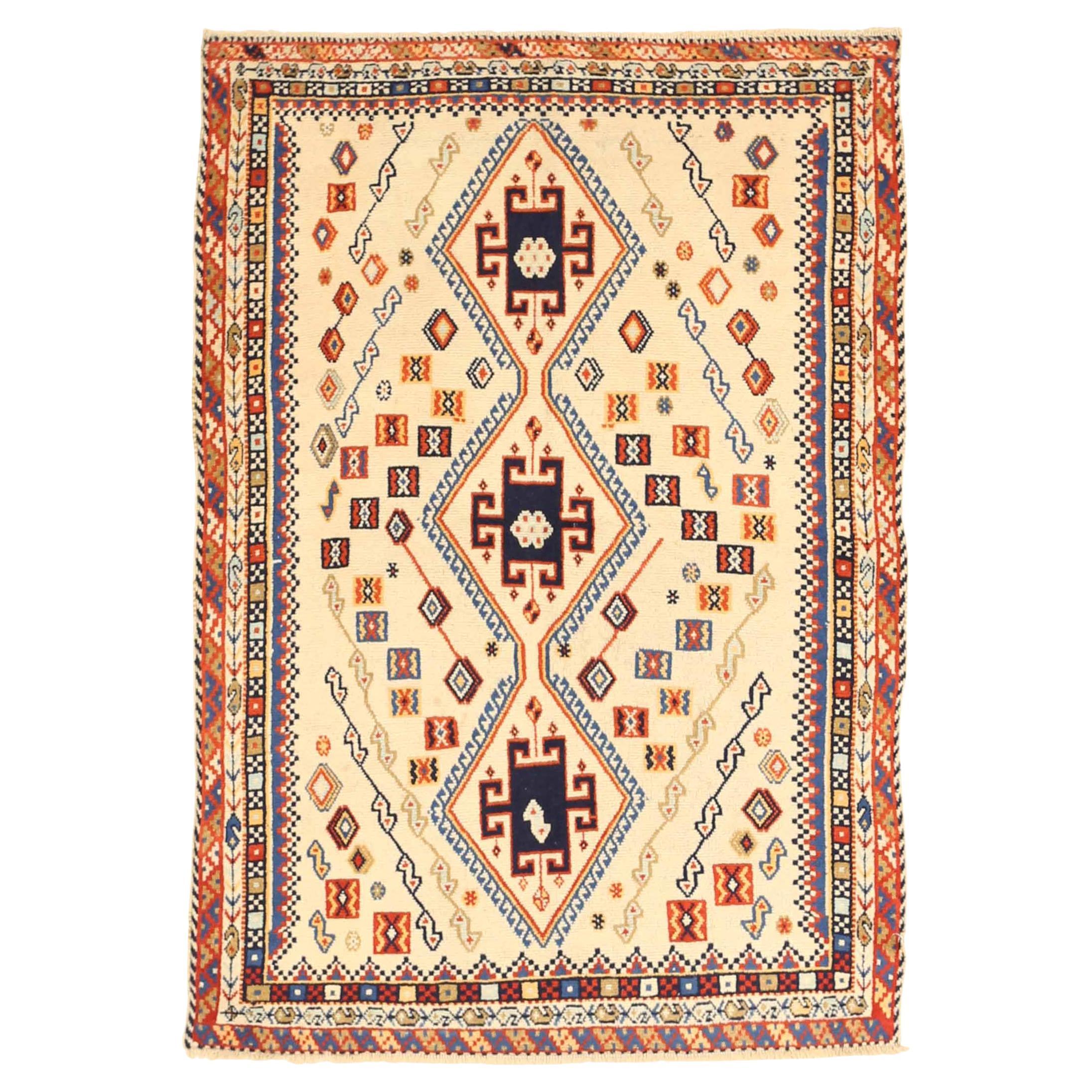 Antique Persian Area Rug Shiraz Design For Sale