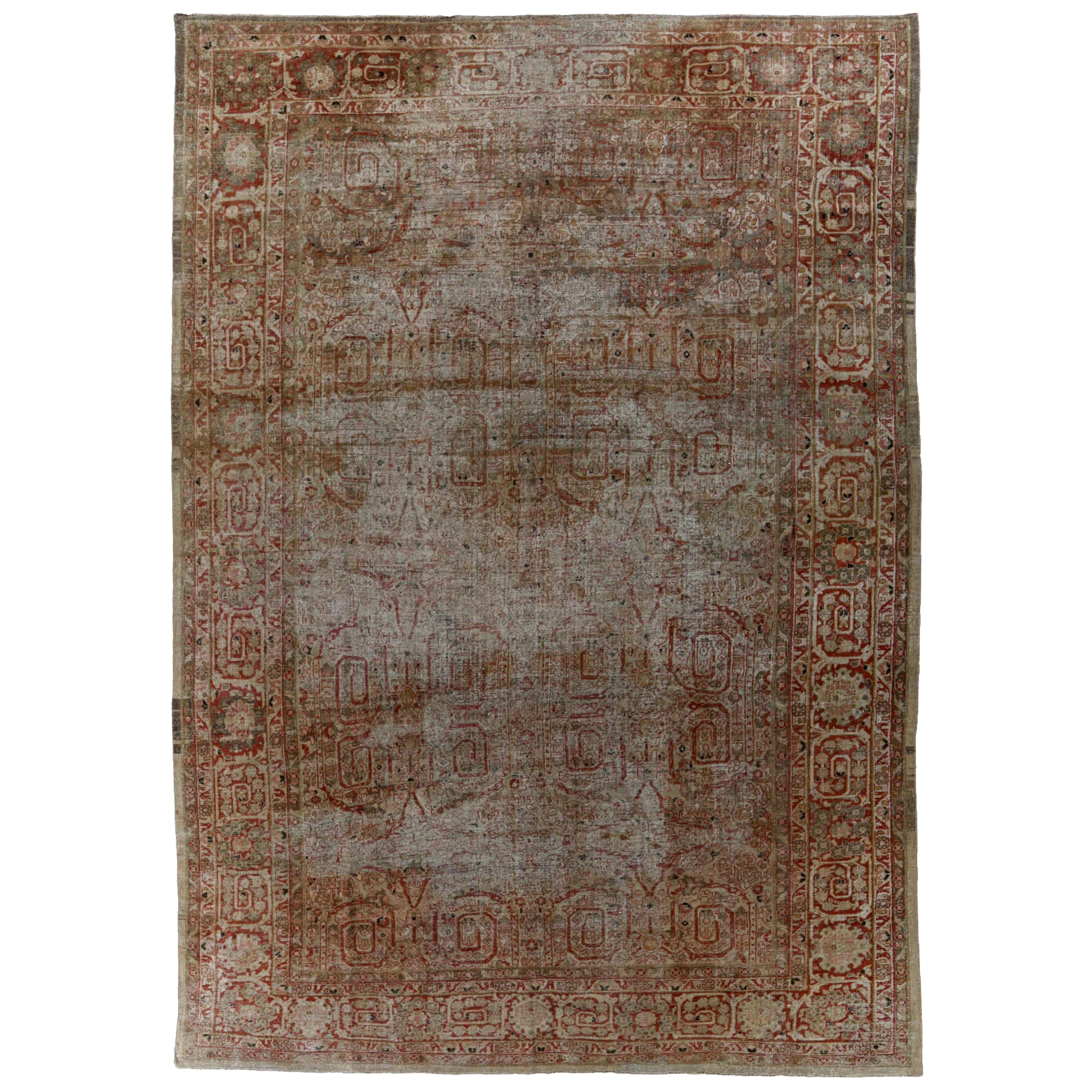 Antique Persian Area Rug Sultanabad Design For Sale
