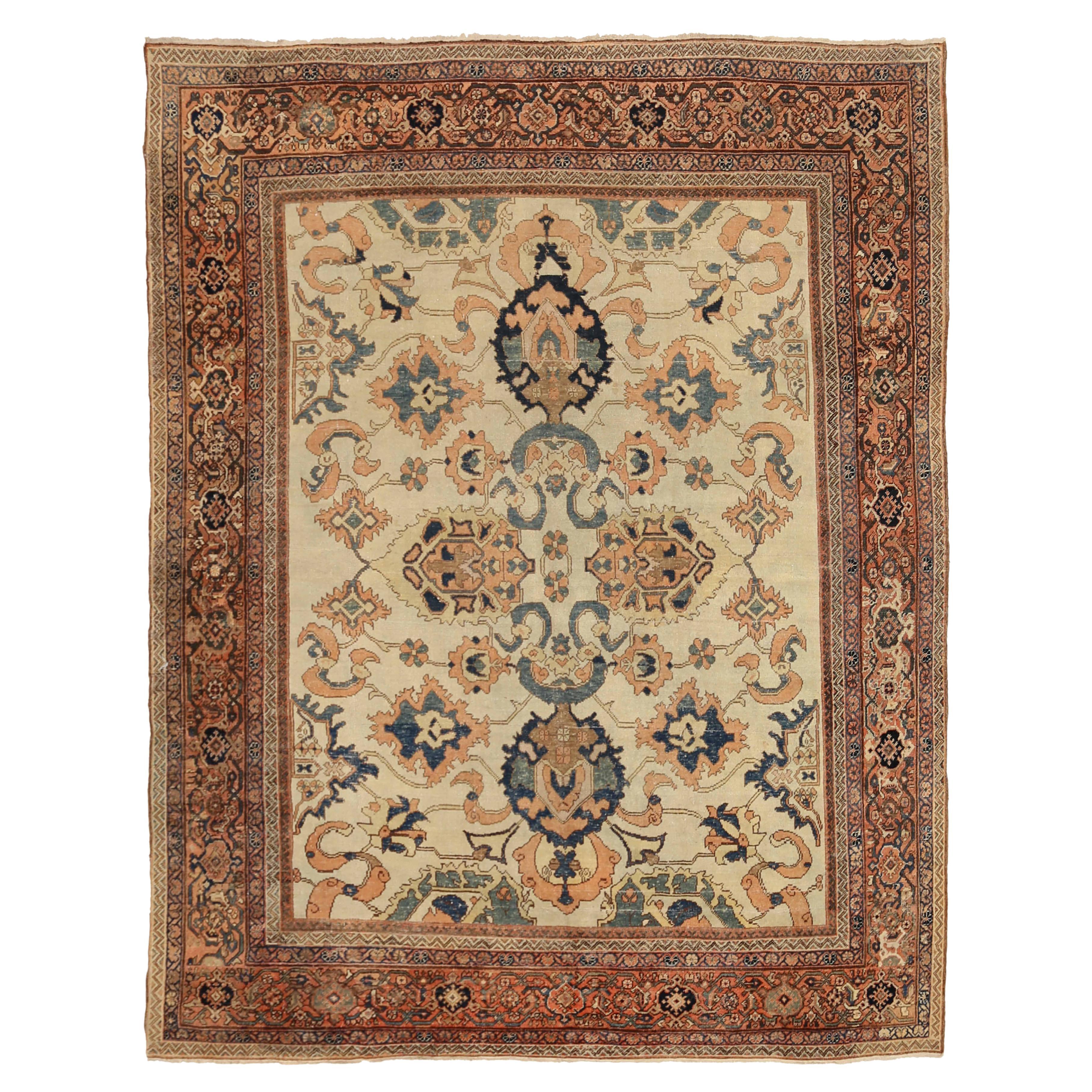 Antique Persian Area Rug Sultanabad Design For Sale