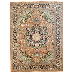 Antique Persian Area Rug Tabriz Design