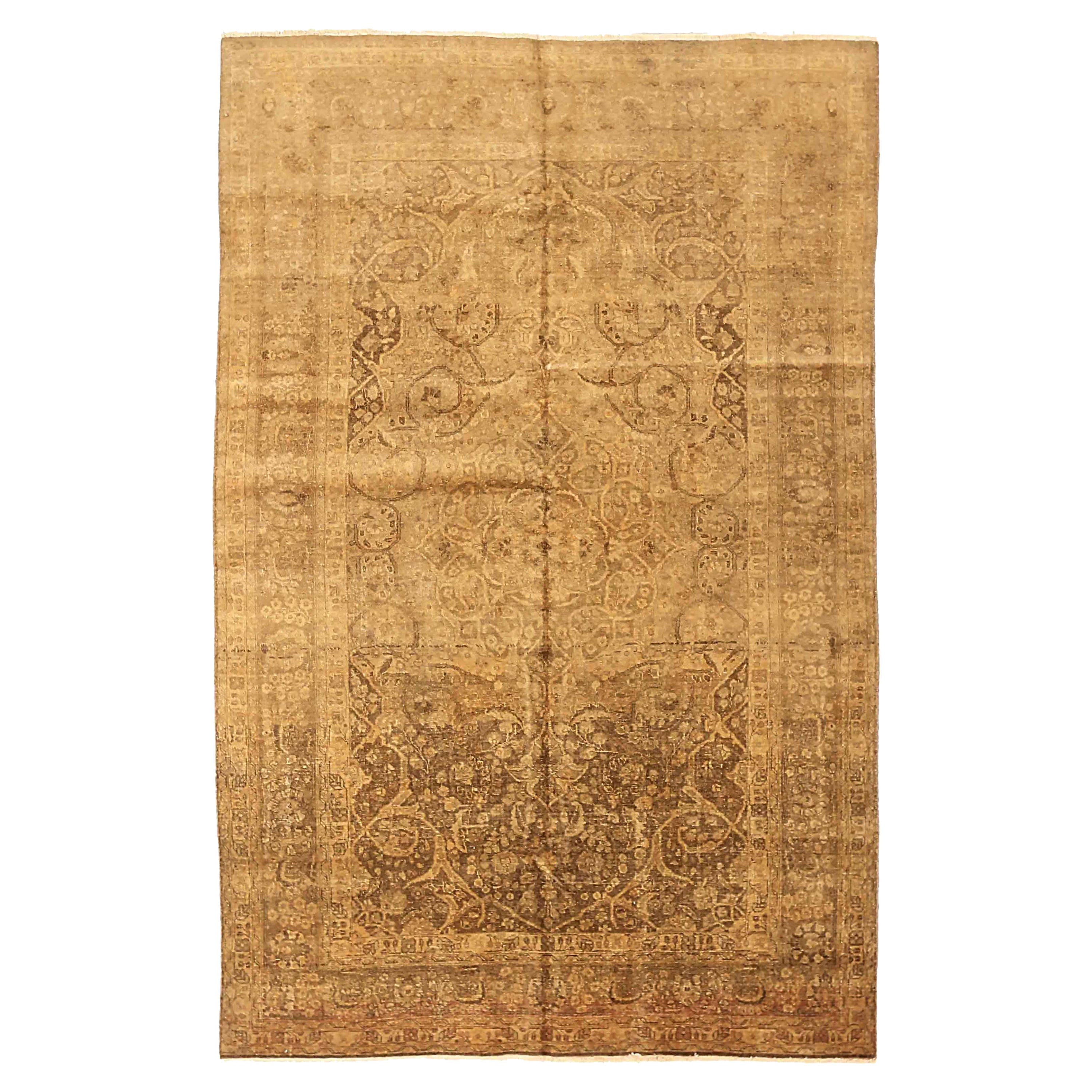 Antique Persian Area Rug Tabriz Design