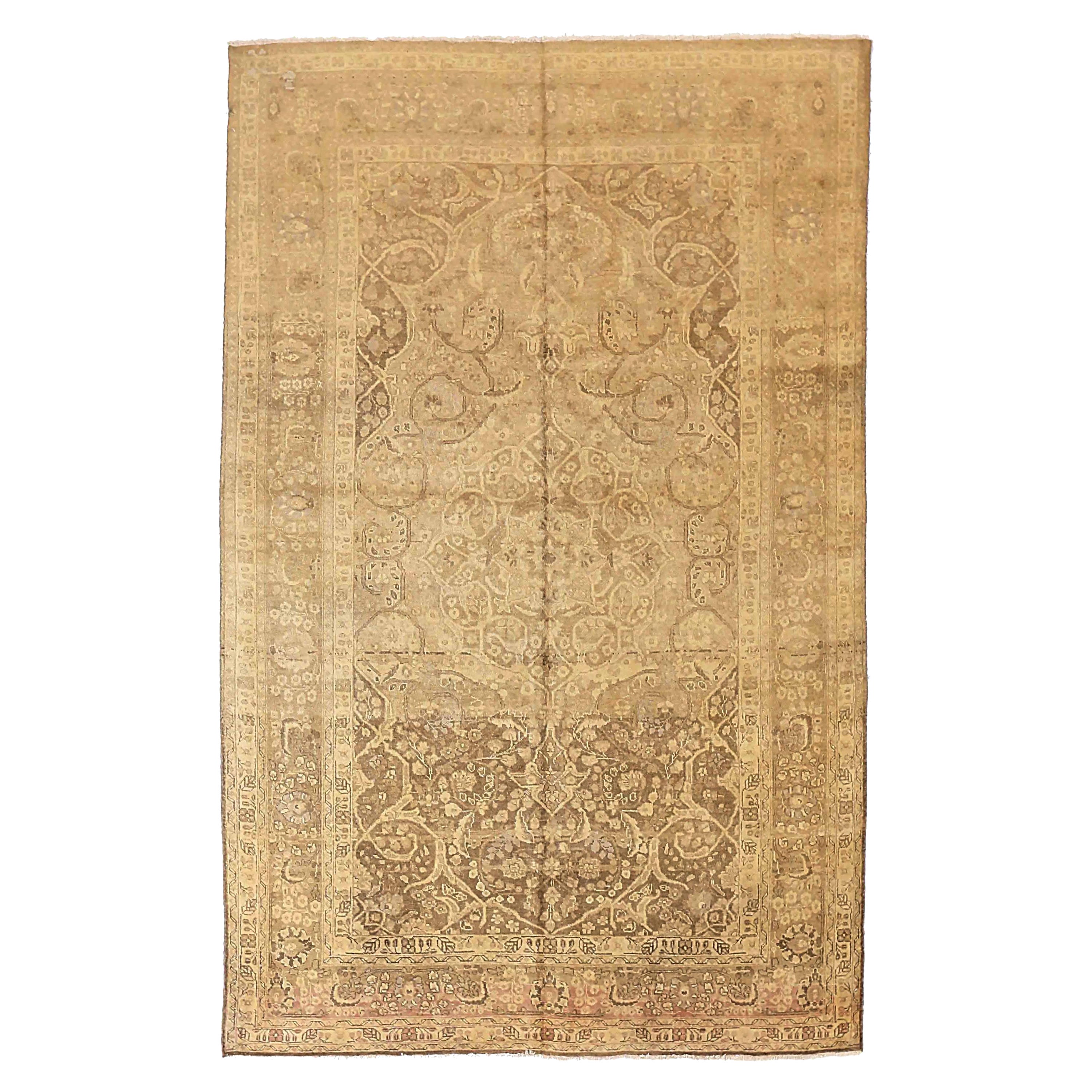 Antique Persian Area Rug Tabriz Design