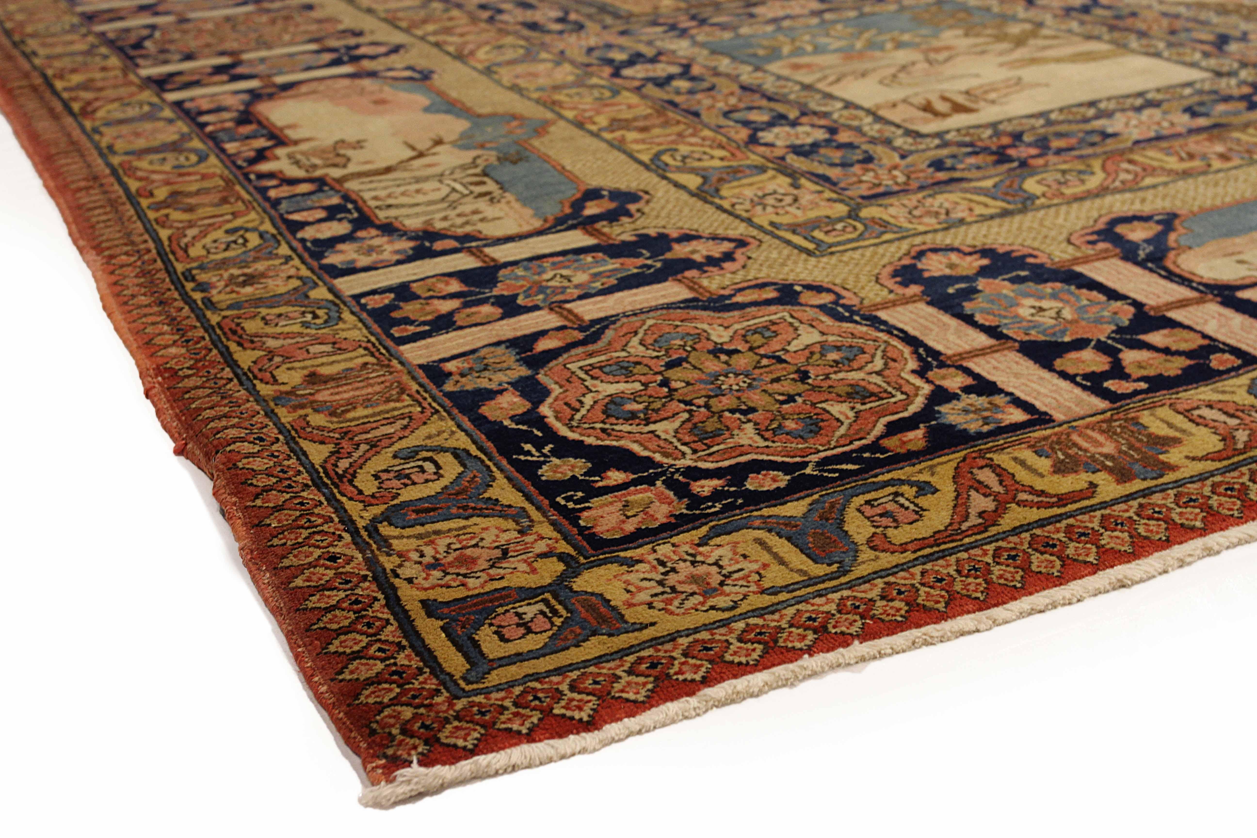 Antiker persischer Teppich im Tabriz-Design (Handgewebt) im Angebot
