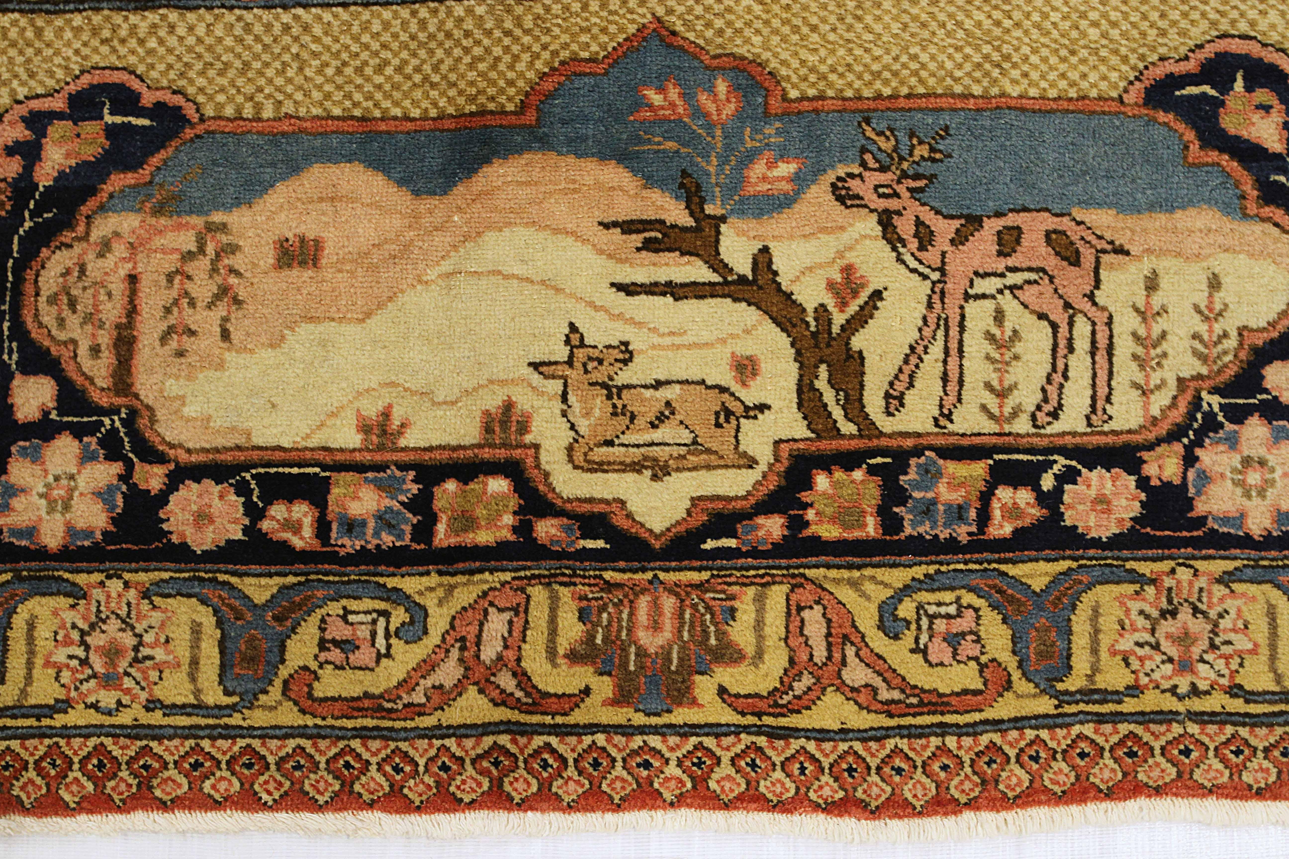 Antiker persischer Teppich im Tabriz-Design im Zustand „Hervorragend“ im Angebot in Dallas, TX