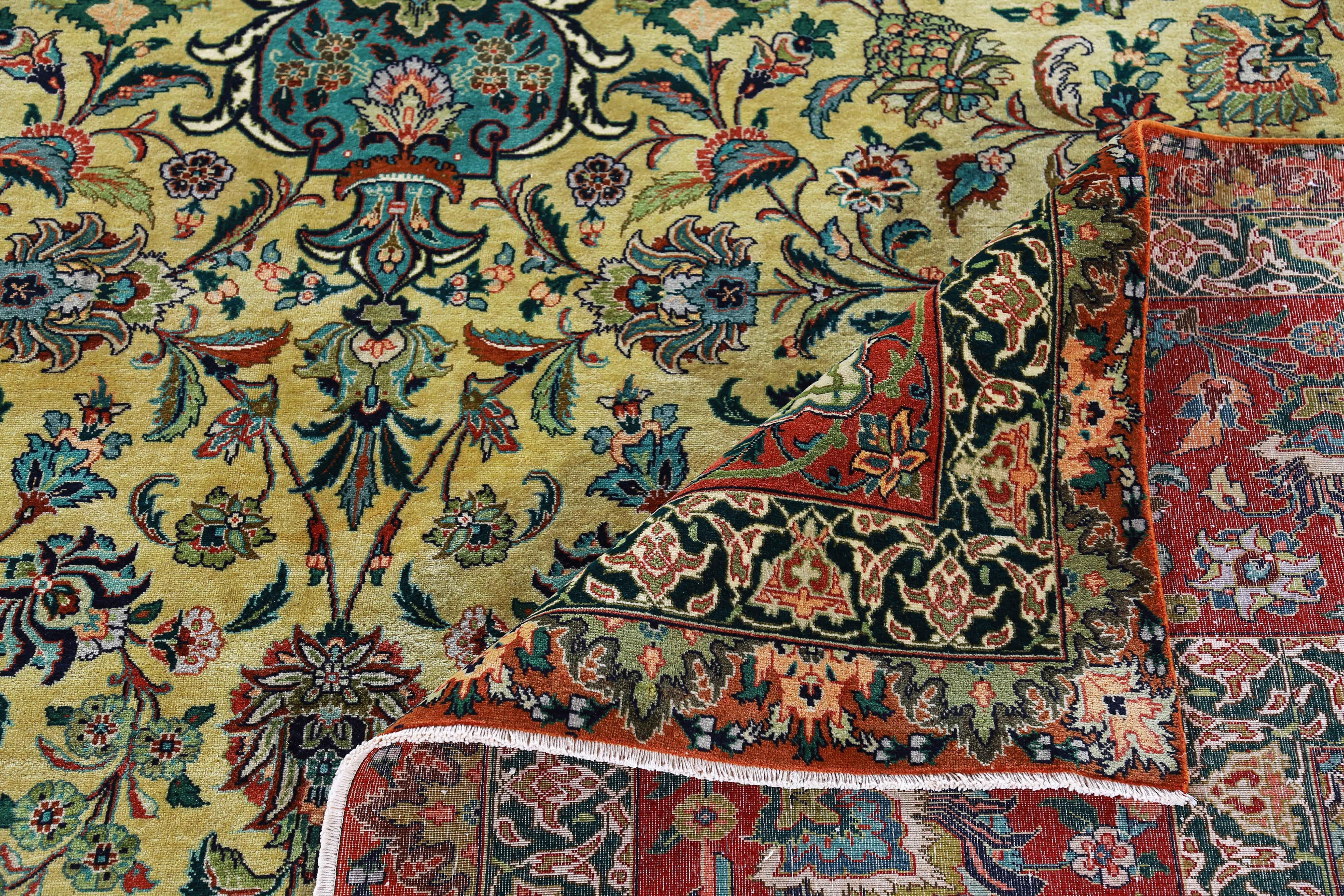 Antique Persian Area Rug Tabriz Design For Sale 6