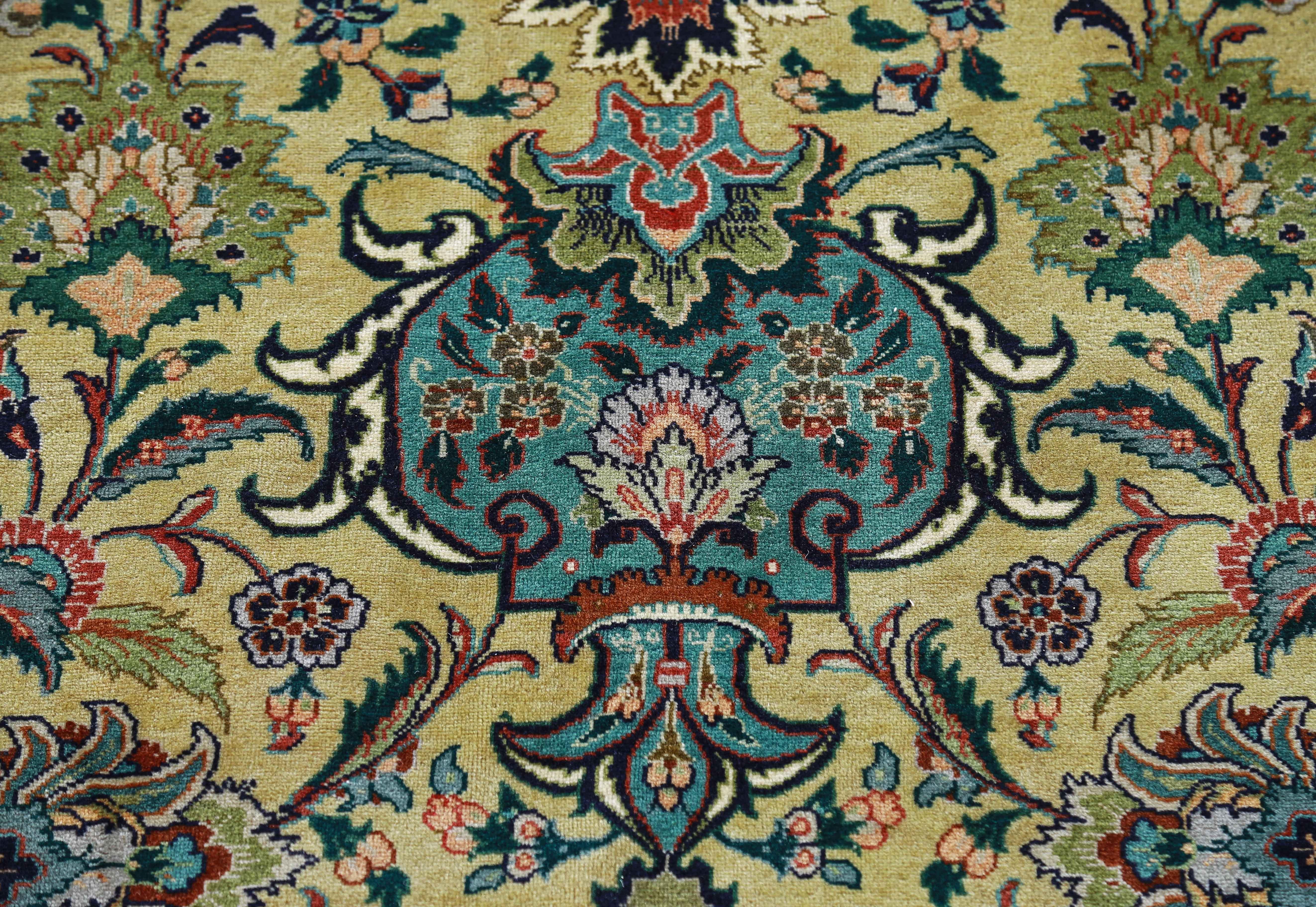 20th Century Antique Persian Area Rug Tabriz Design For Sale
