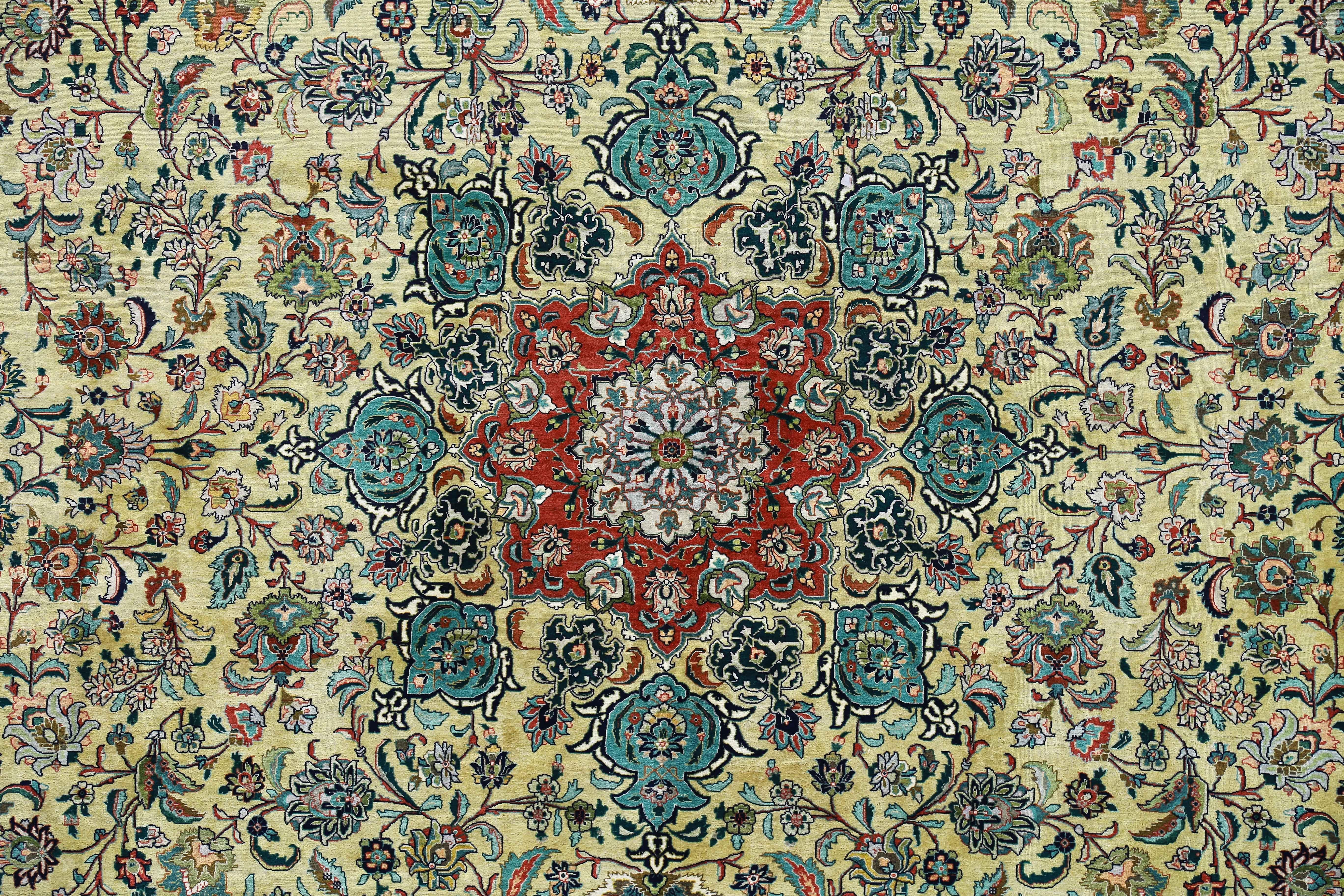 Antique Persian Area Rug Tabriz Design For Sale 2