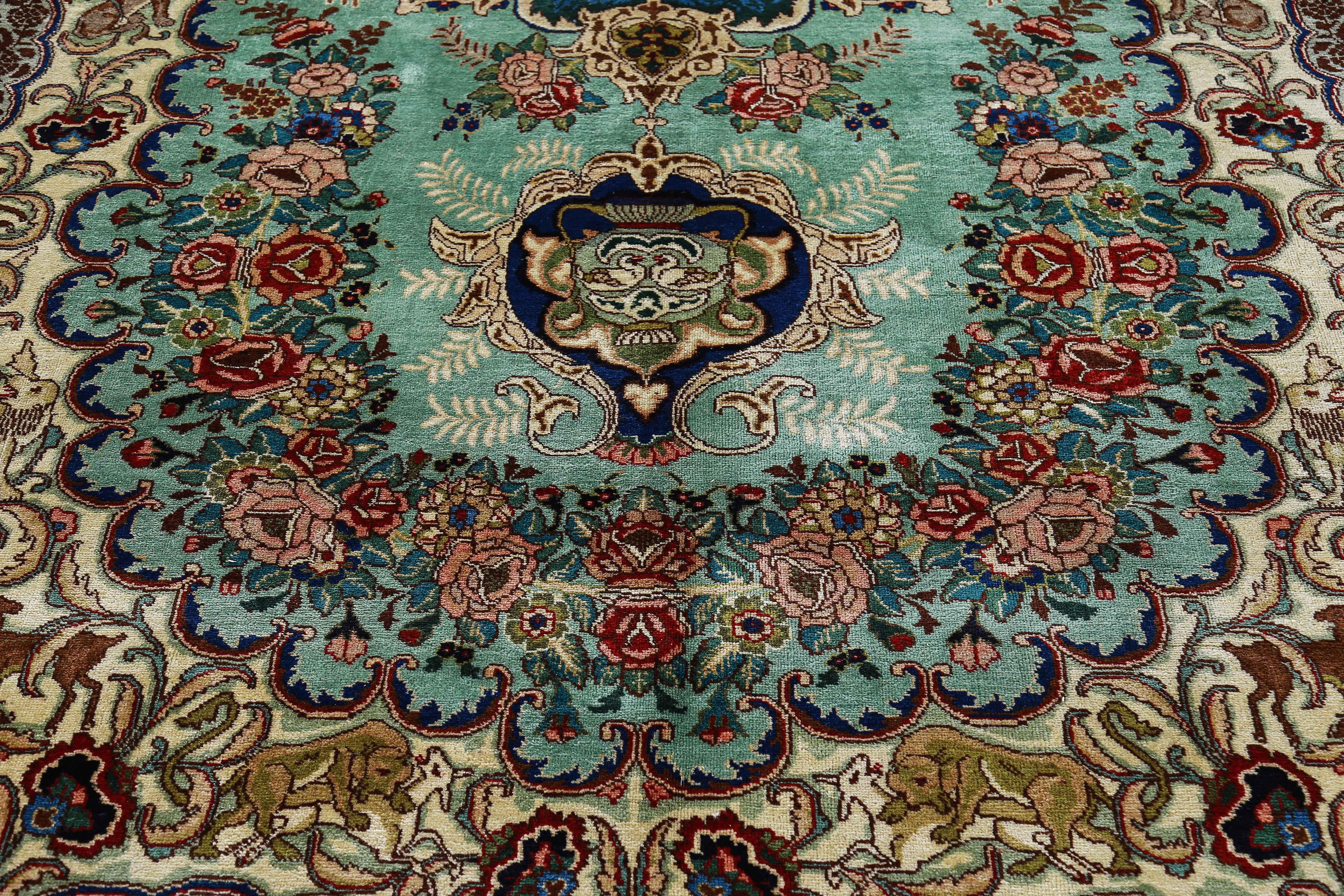 Antique Persian Area Rug Tabriz Design For Sale 4