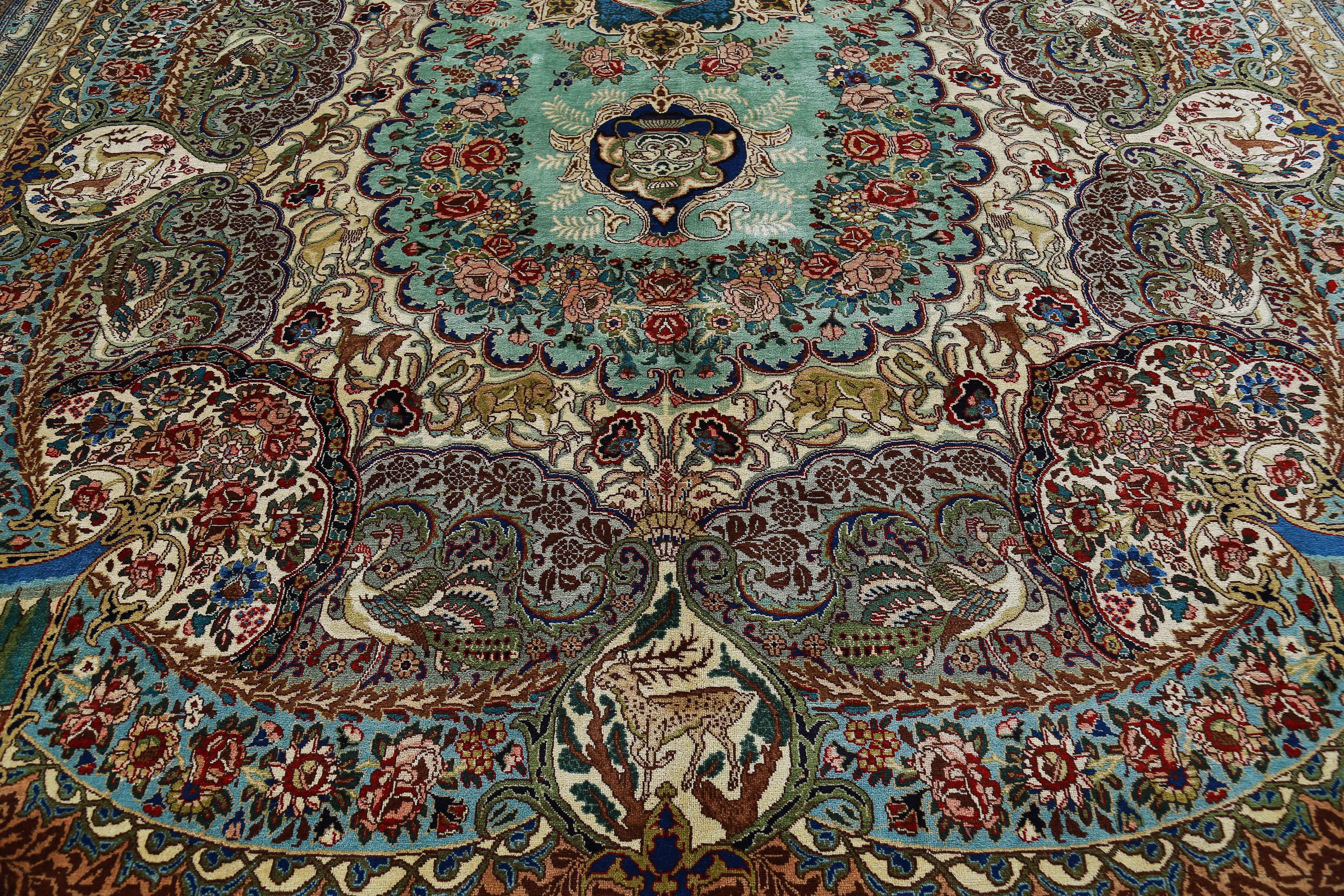 Antique Persian Area Rug Tabriz Design For Sale 5