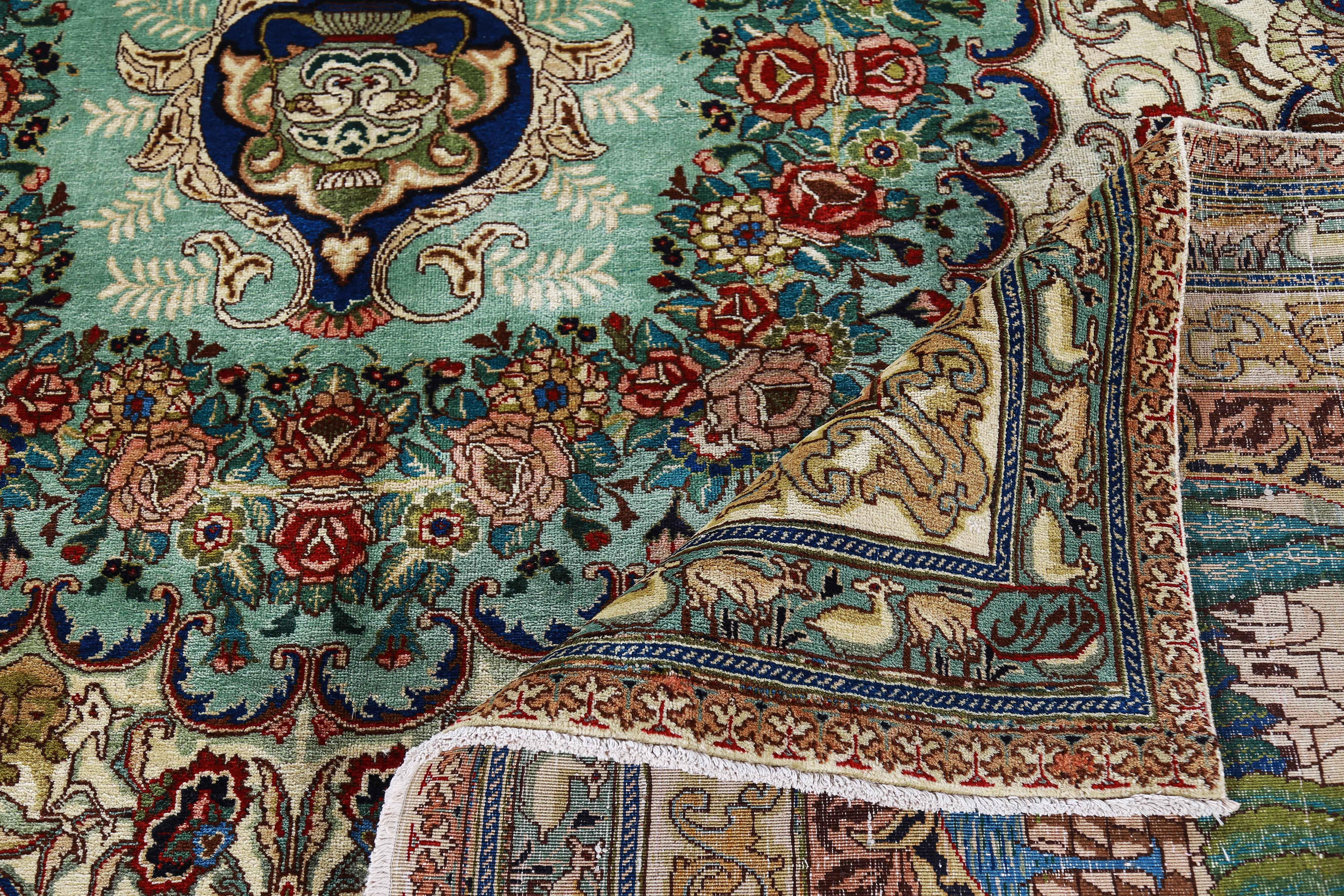Antique Persian Area Rug Tabriz Design For Sale 14
